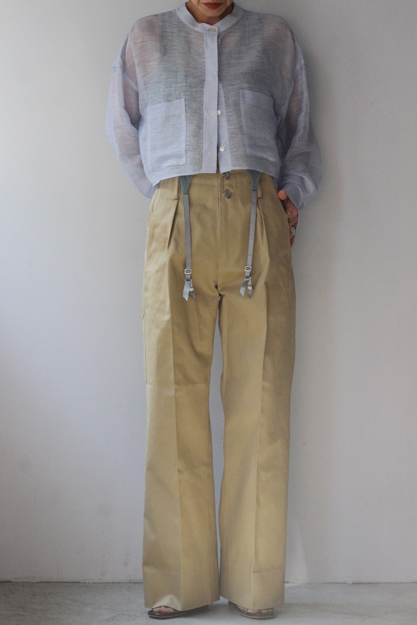 VILLD "Cropped wide shirt" (blue)