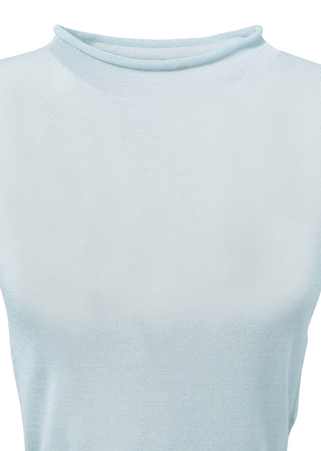AMOMENT "sheer cropped knit" (blue)