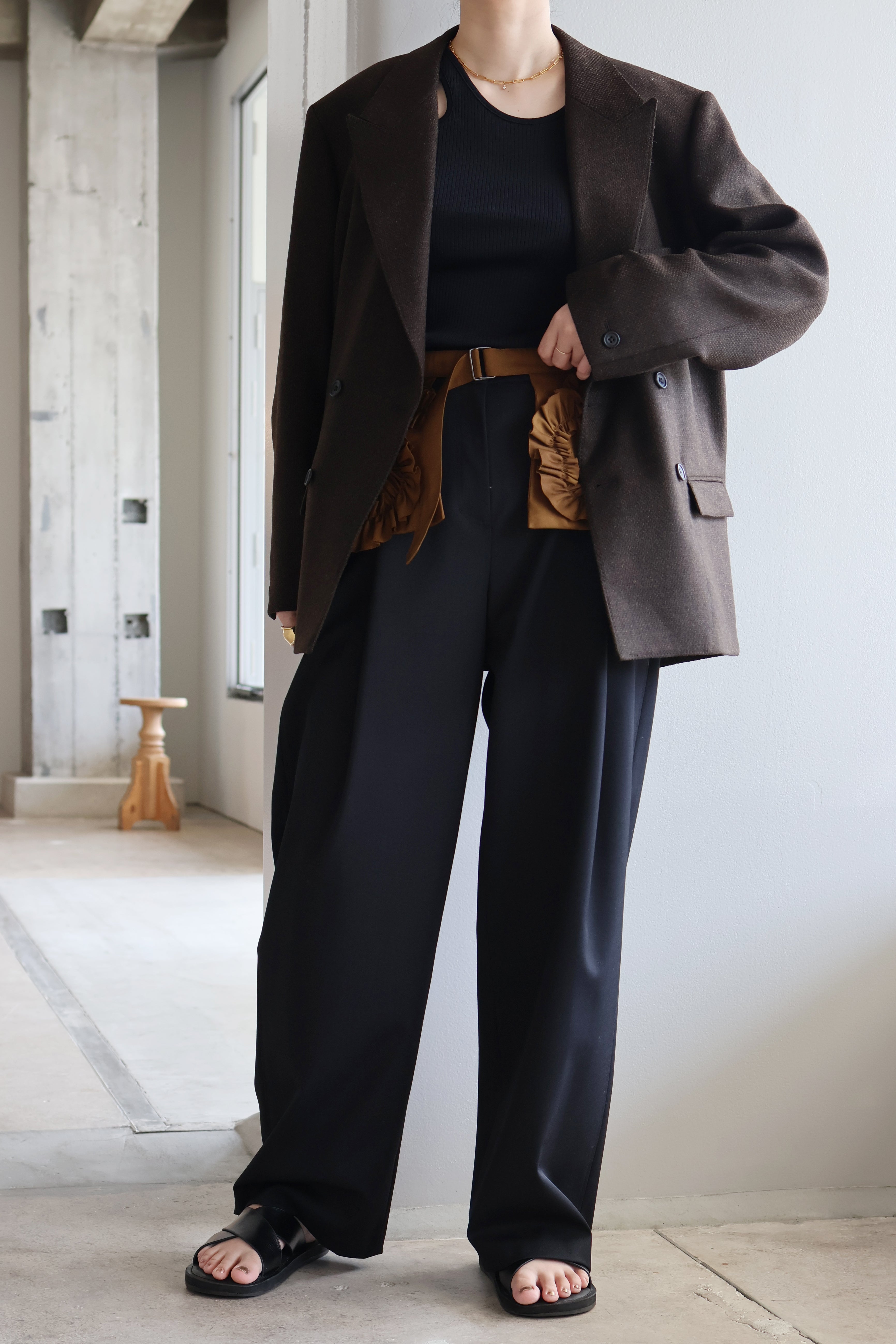 MARGE “wool double-breasted peak lapel jacket“