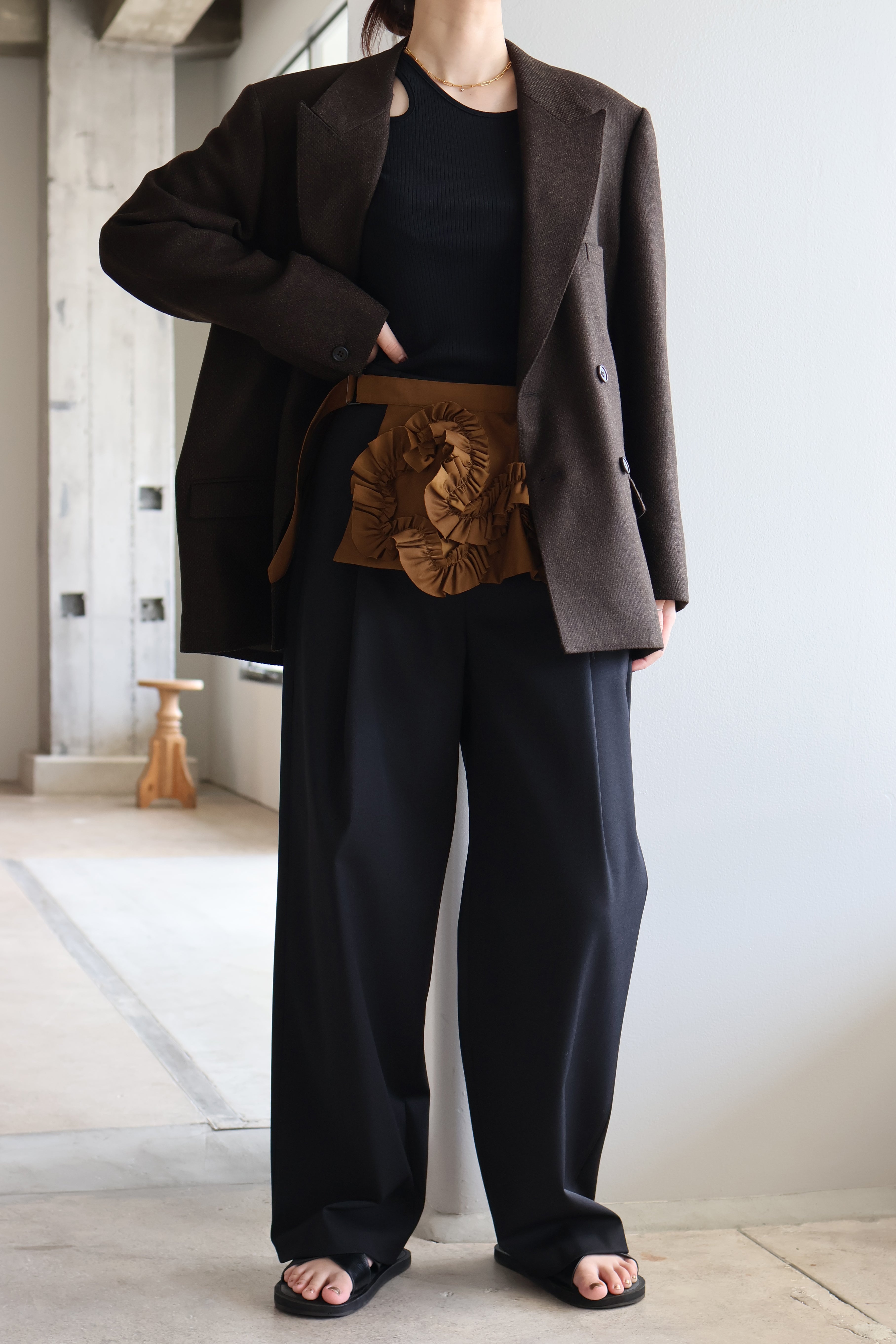 MARGE “wool double-breasted peak lapel jacket“