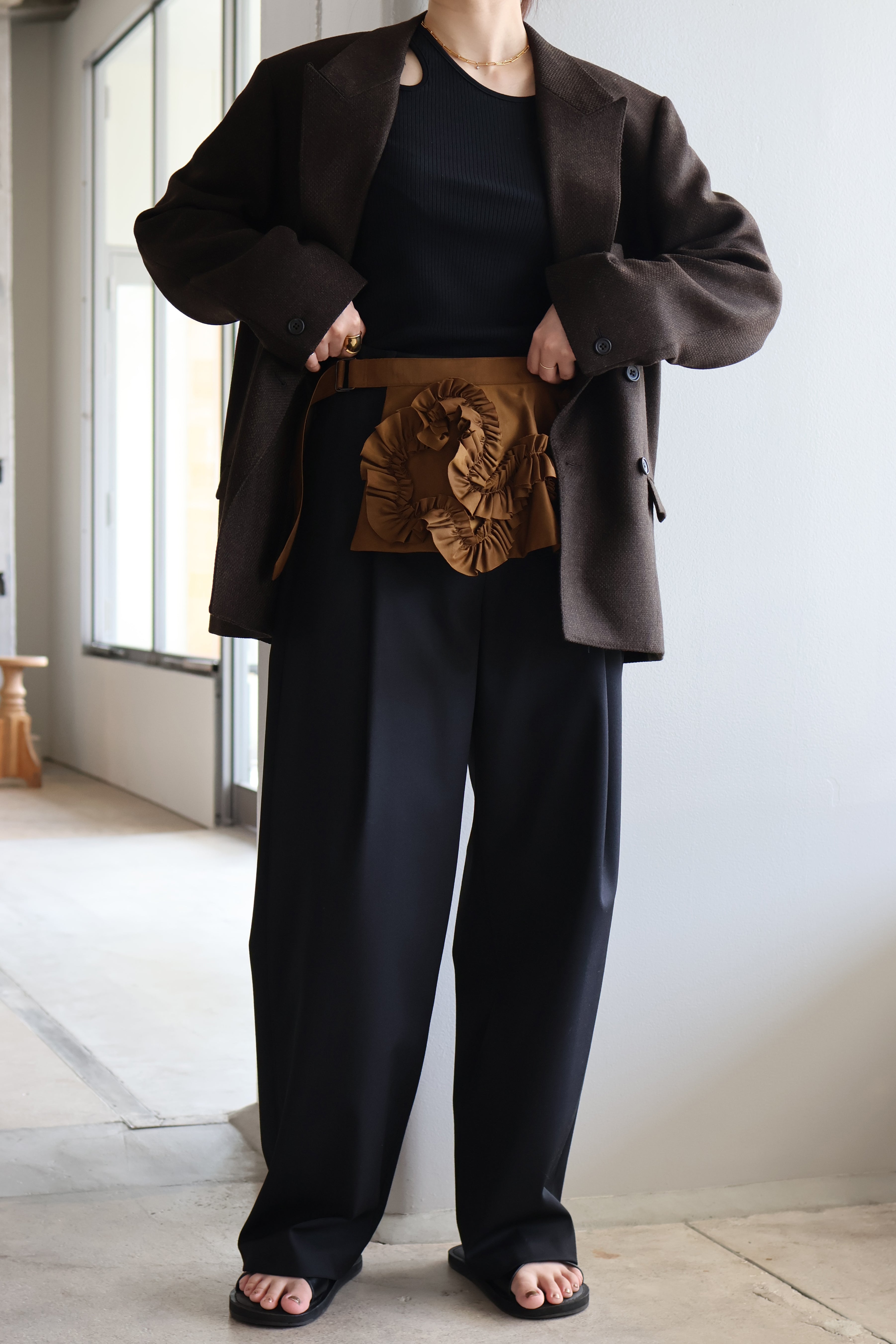 MARGE “wool double-breasted peak lapel jacket“