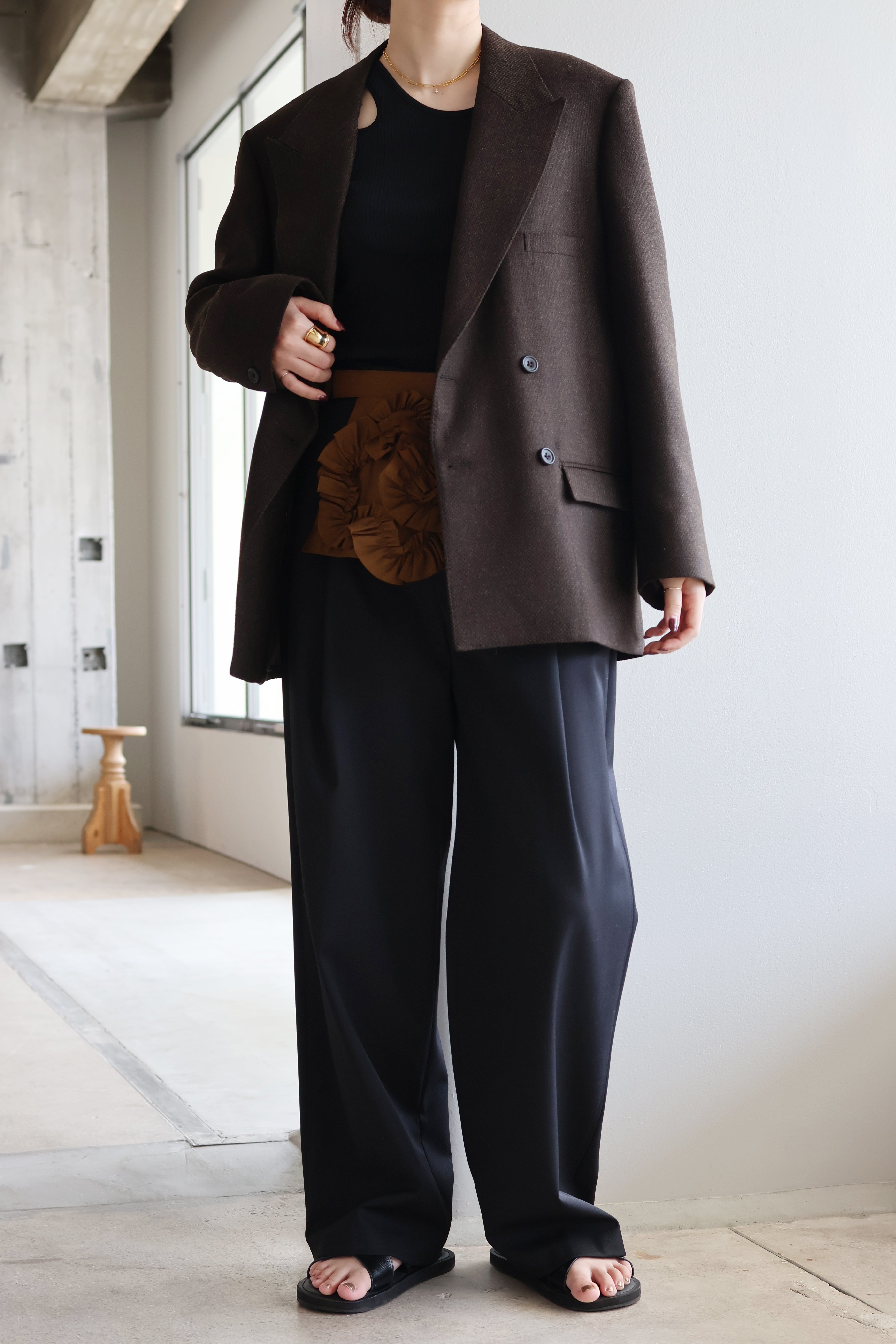 MARGE “wool double-breasted peak lapel jacket“