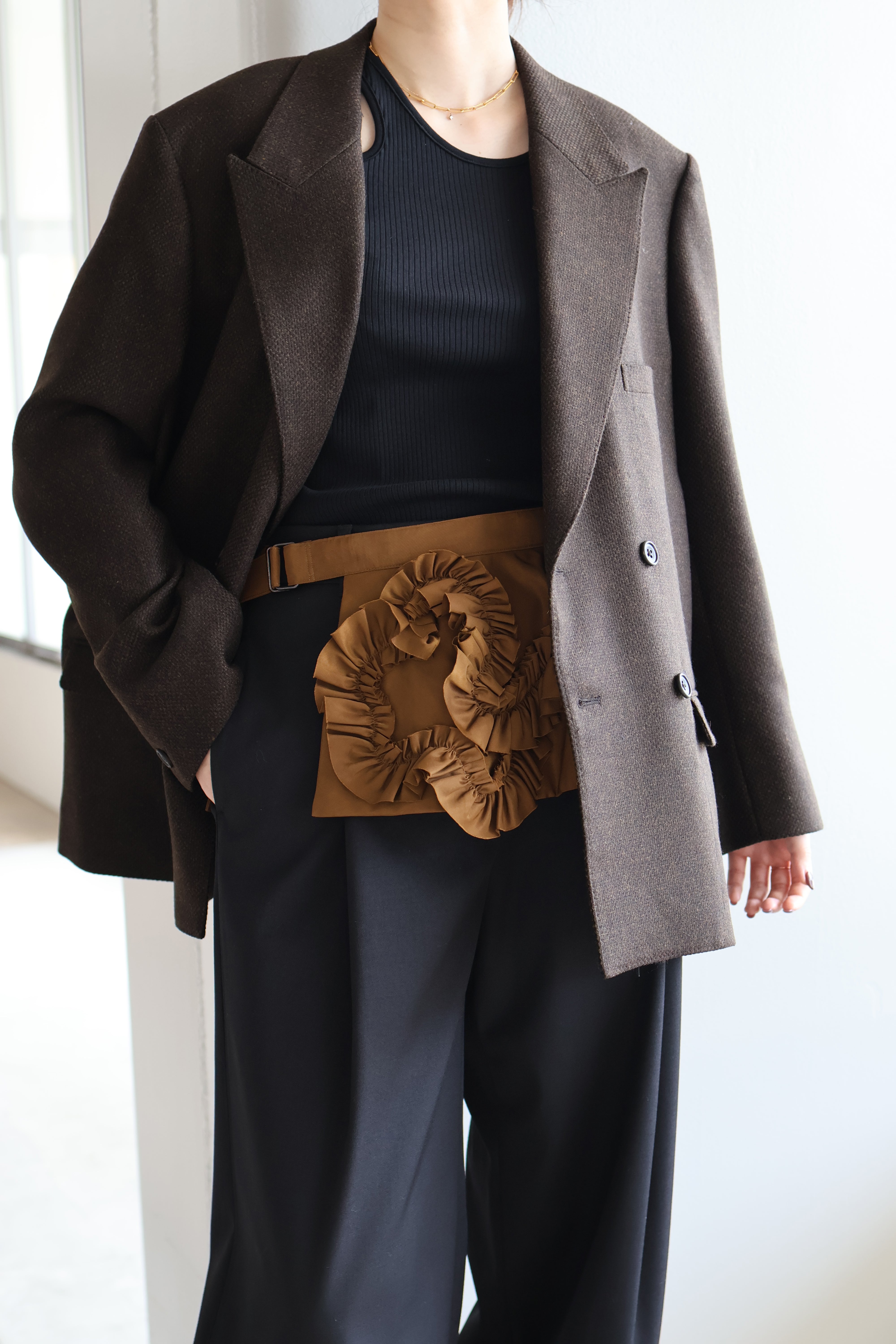 MARGE “wool double-breasted peak lapel jacket“