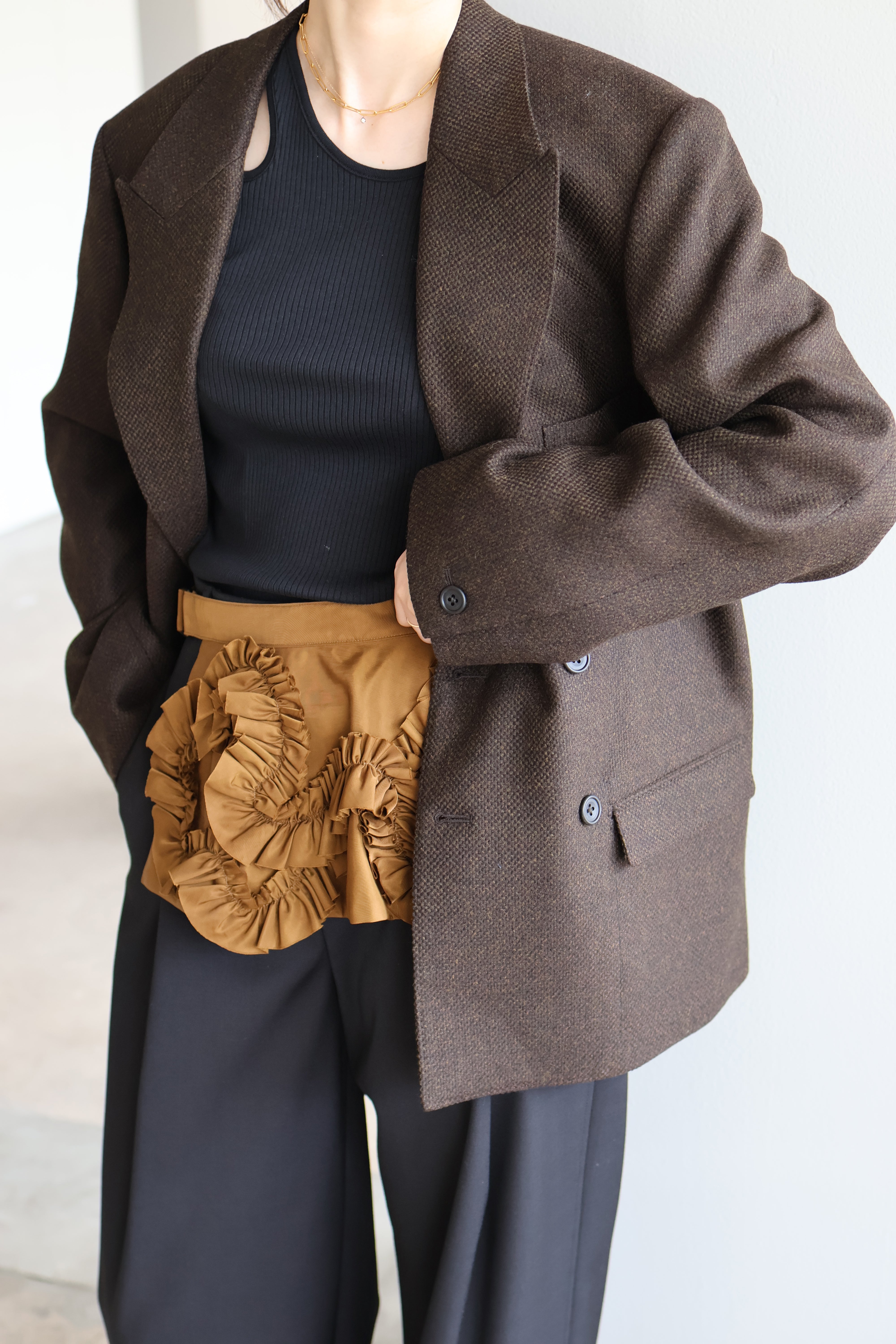 MARGE “wool double-breasted peak lapel jacket“