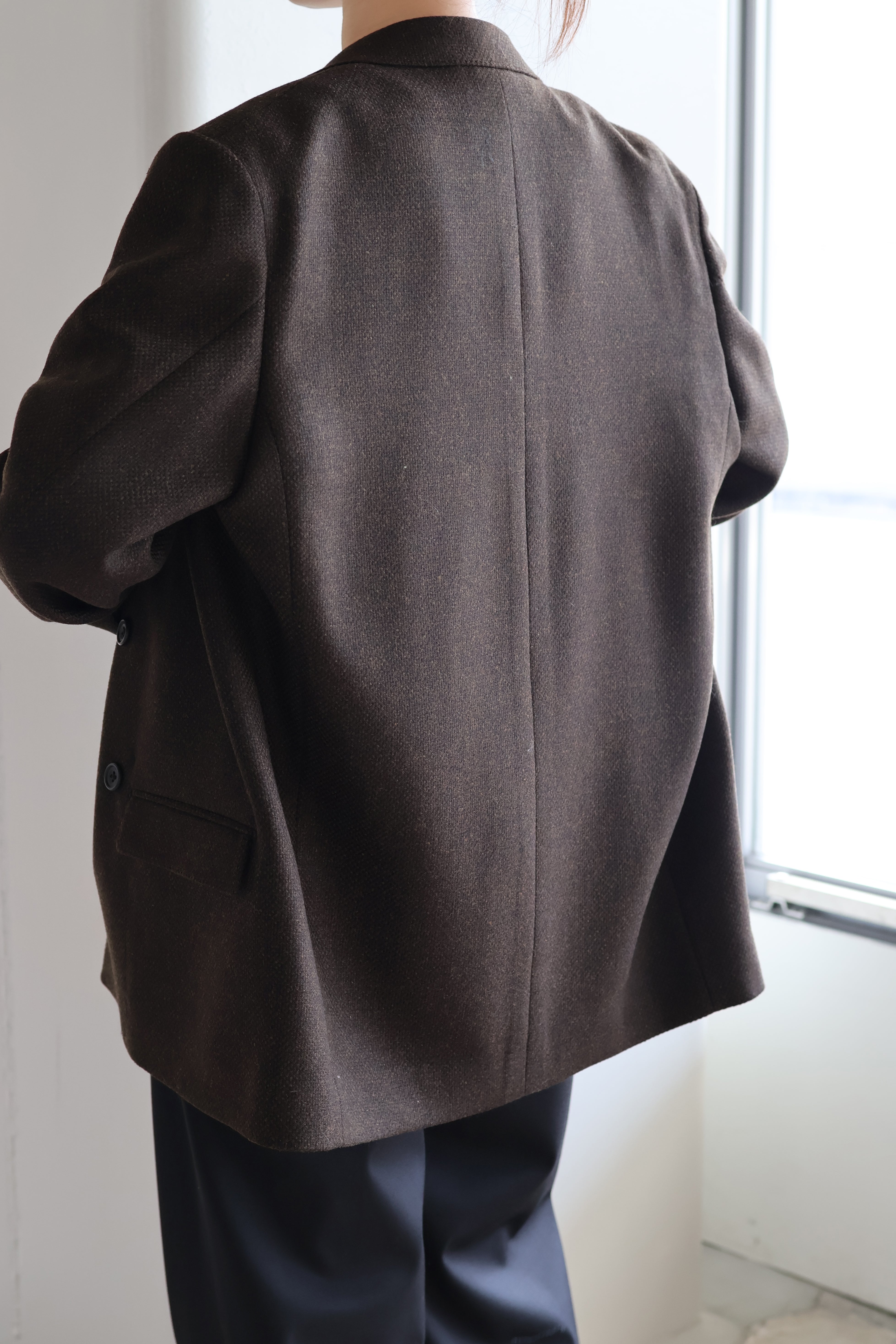MARGE “wool double-breasted peak lapel jacket“