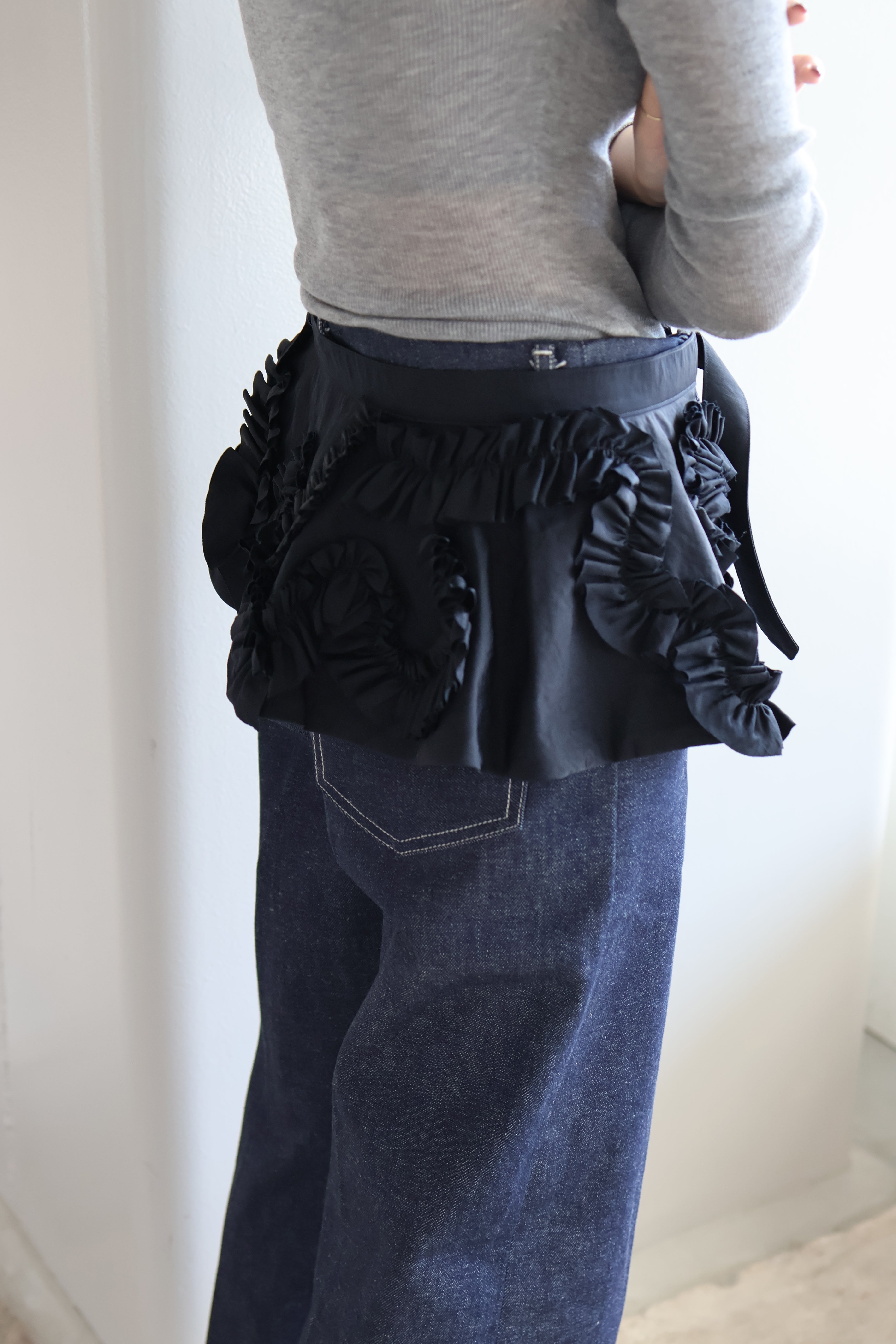 MARGE "taffeta frill detail belt" (black)