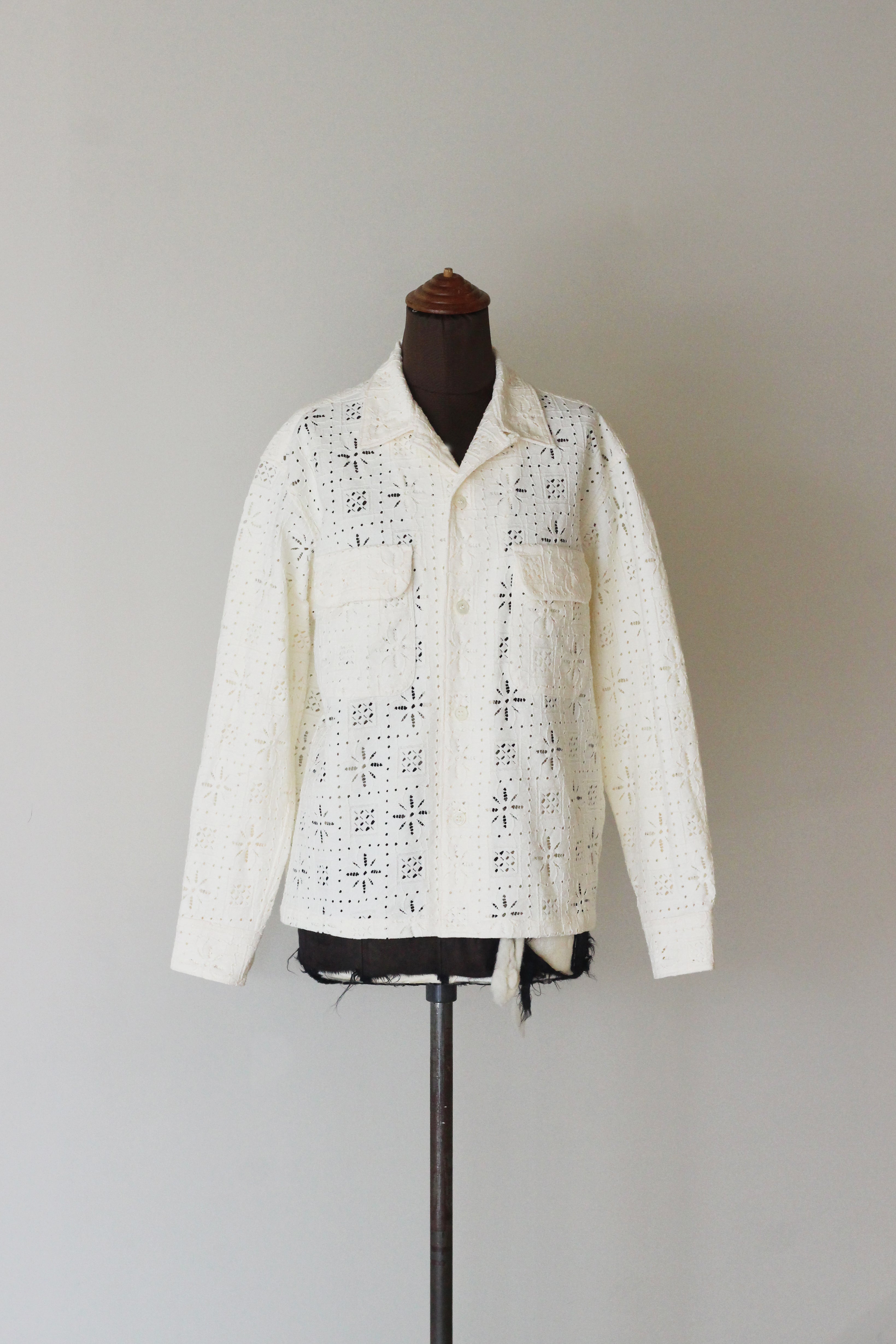 UNUSED "Long sleeve Lace shirt" (natural)