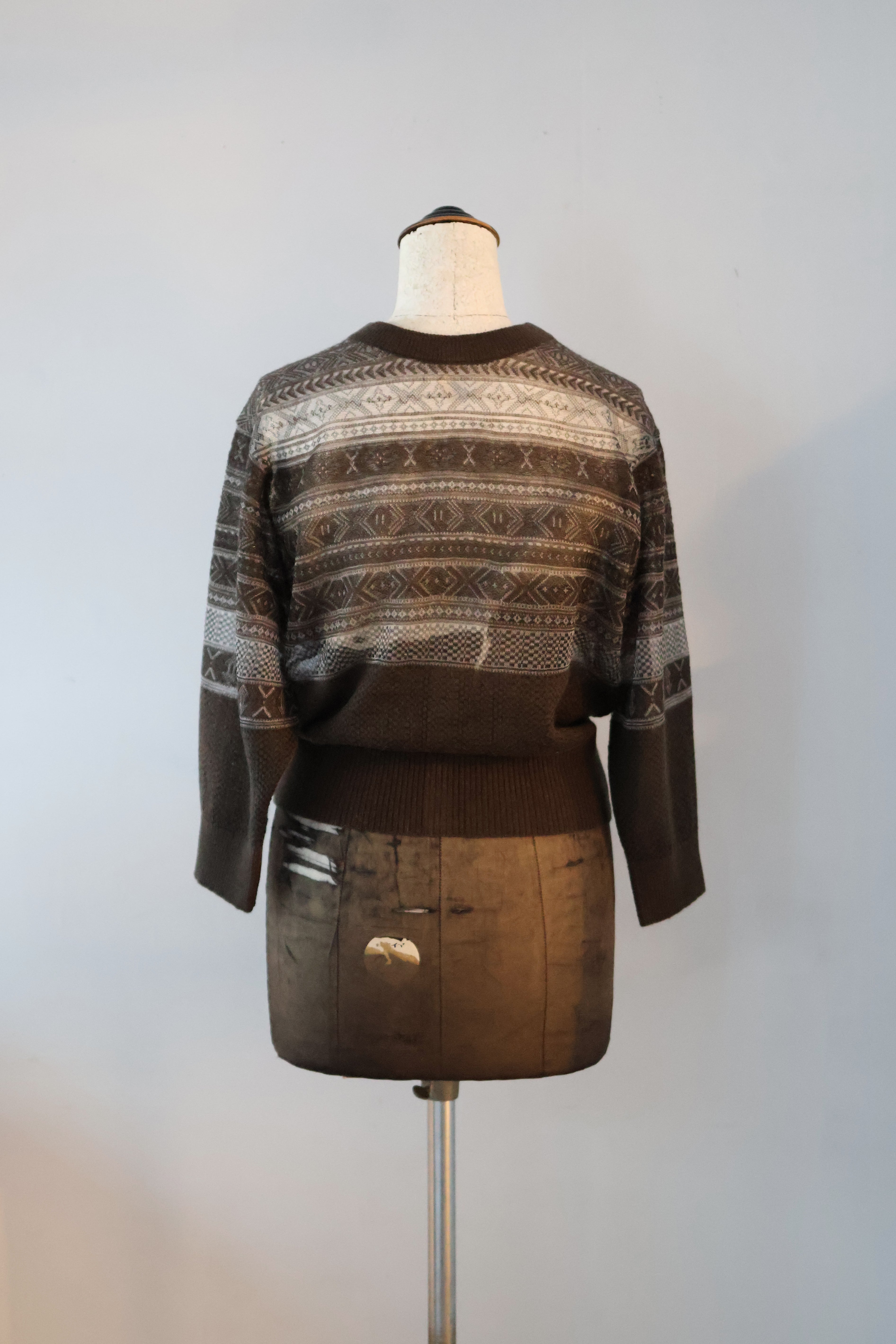 JUN MIKAMI "Fair Isle cardigan" (brown)
