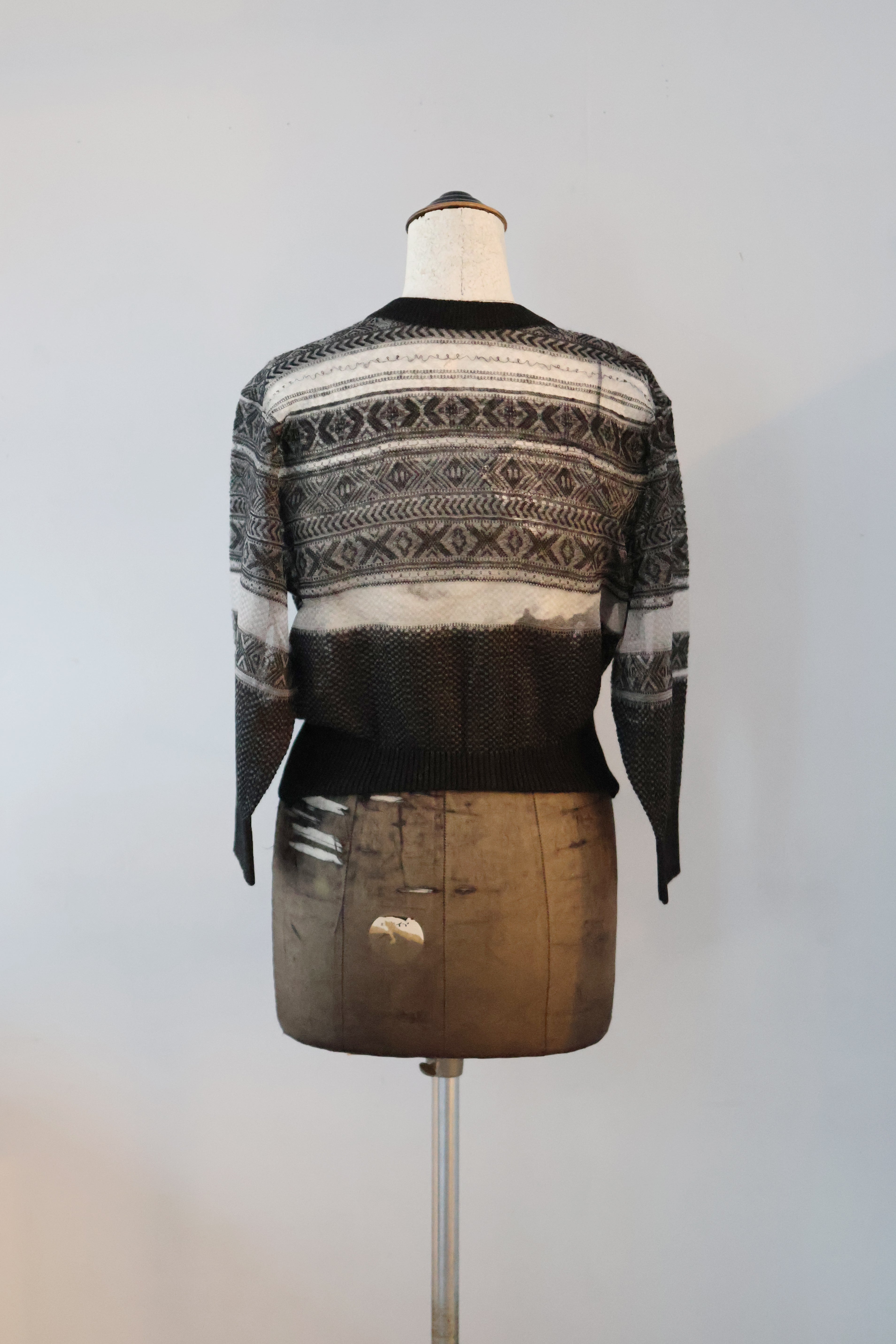 JUN MIKAMI "Fair Isle cardigan" (black)