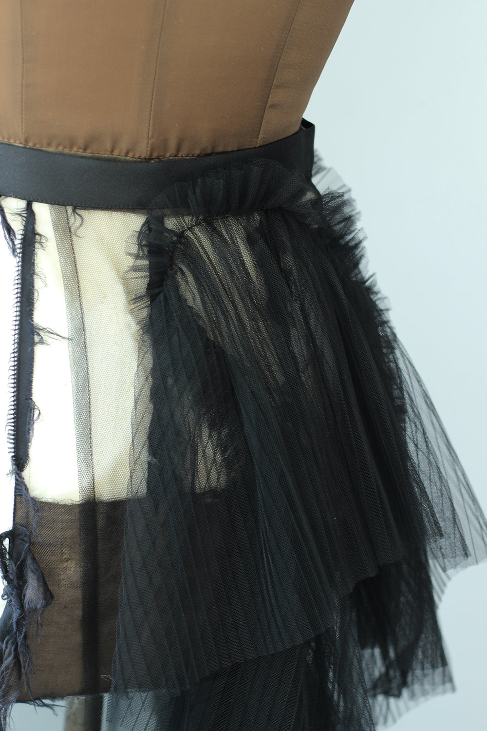 MARGE "Pleated tulle wrap skirt" (black)