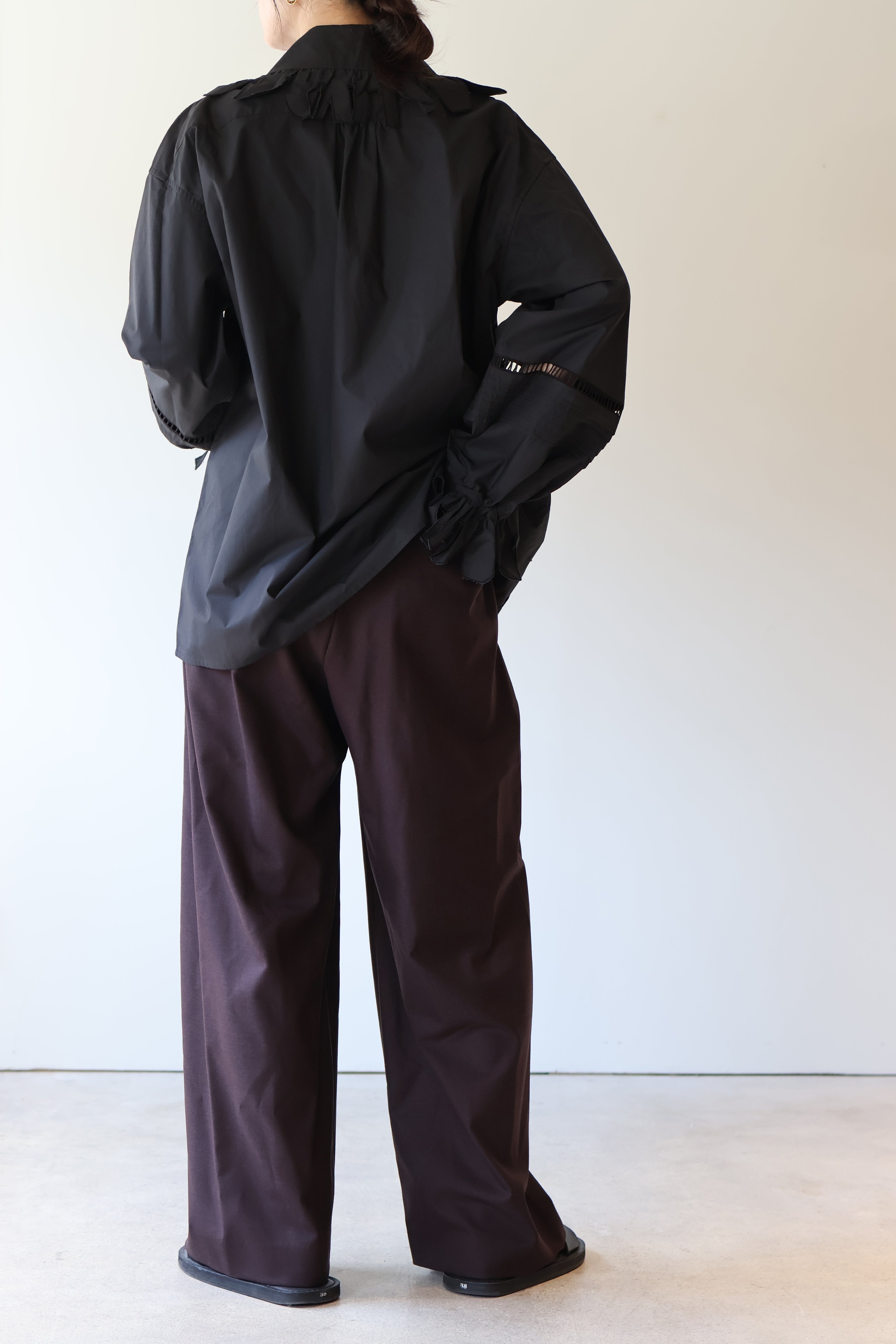 VILLD "wool tuck pants" (brown)