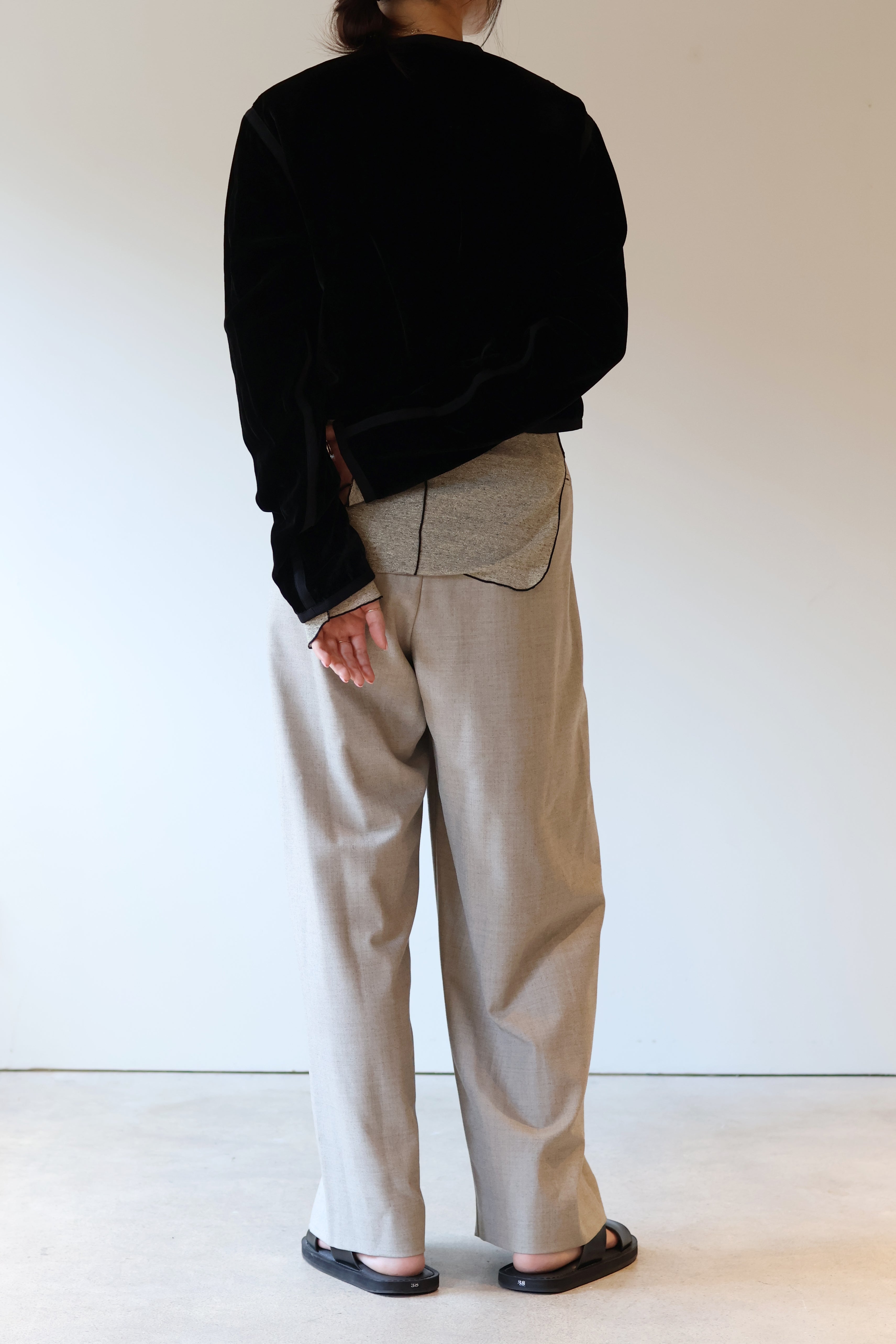 VILLD "wool tuck pants" (sand beige)