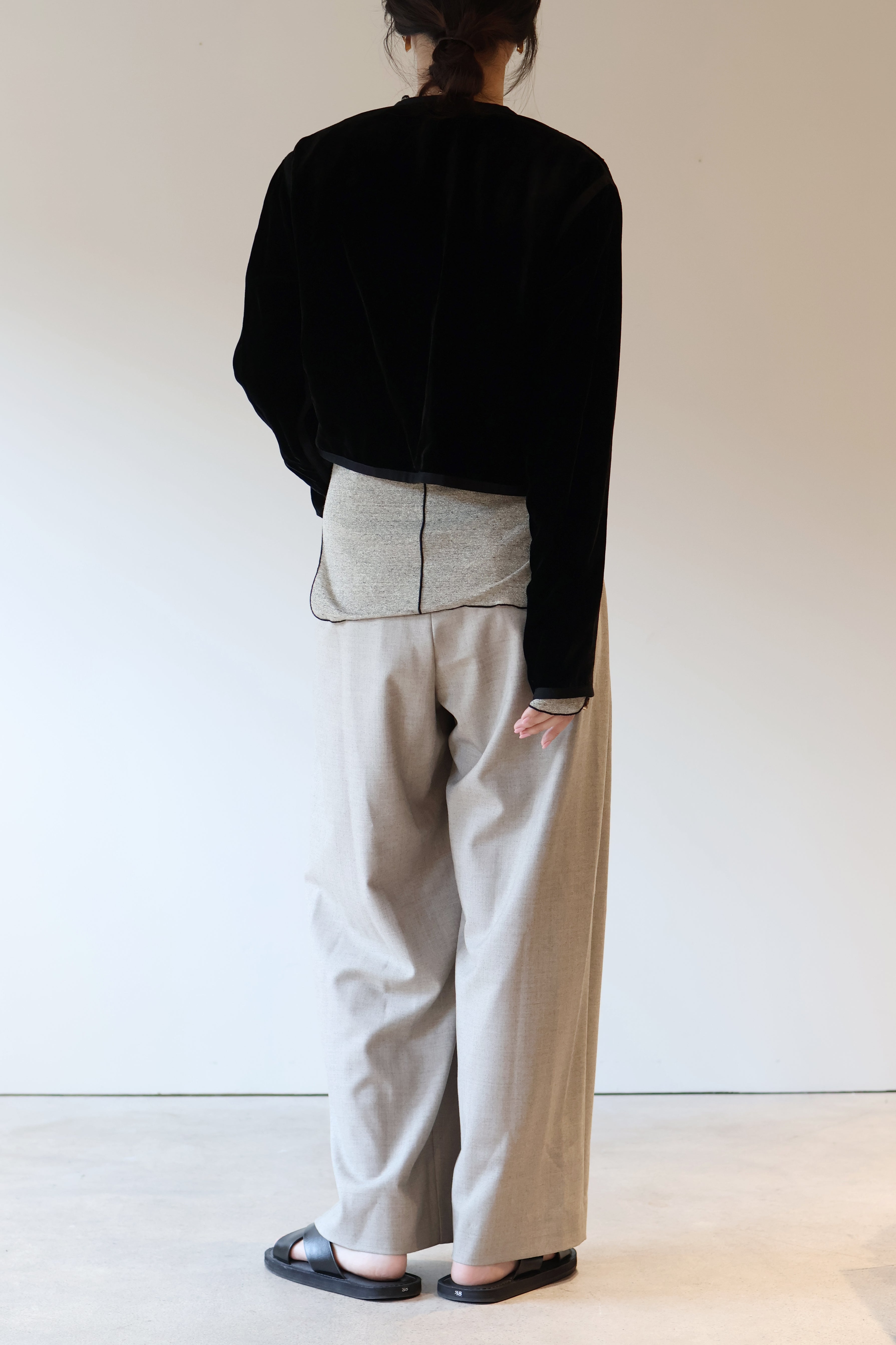 VILLD "wool tuck pants" (sand beige)