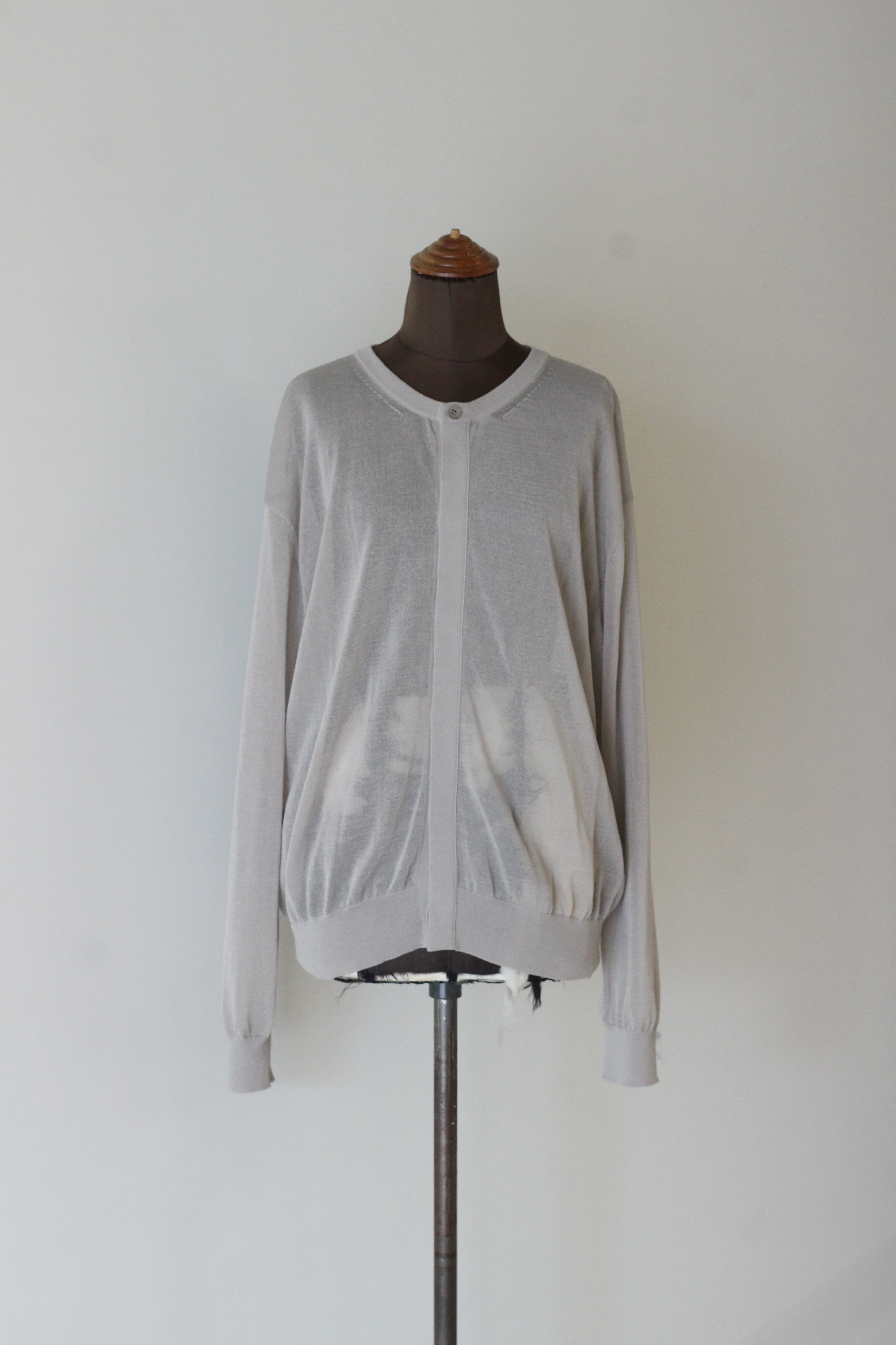 AMOMENT "sheer round cardigan" (gray)