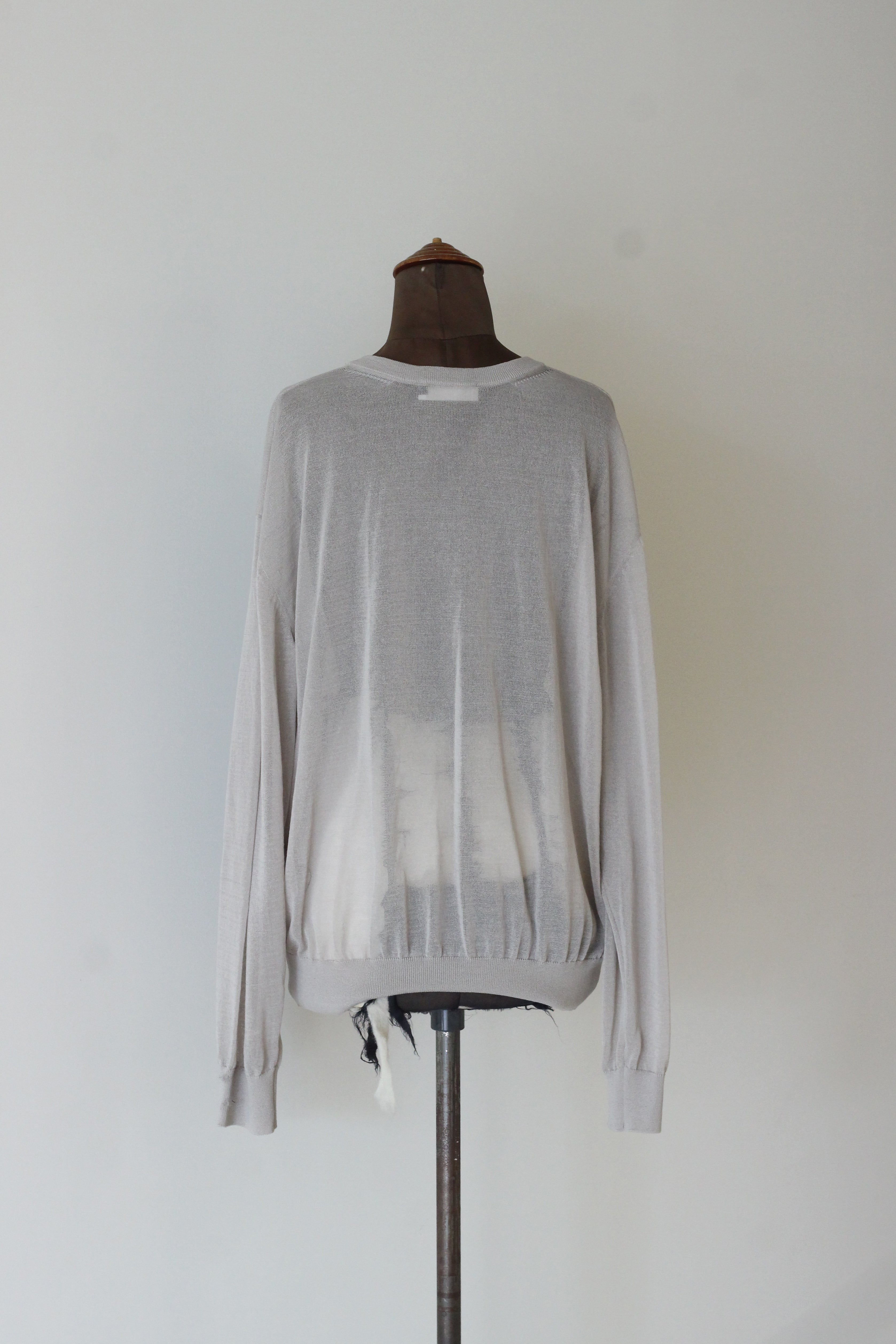 AMOMENT "sheer round cardigan" (gray)