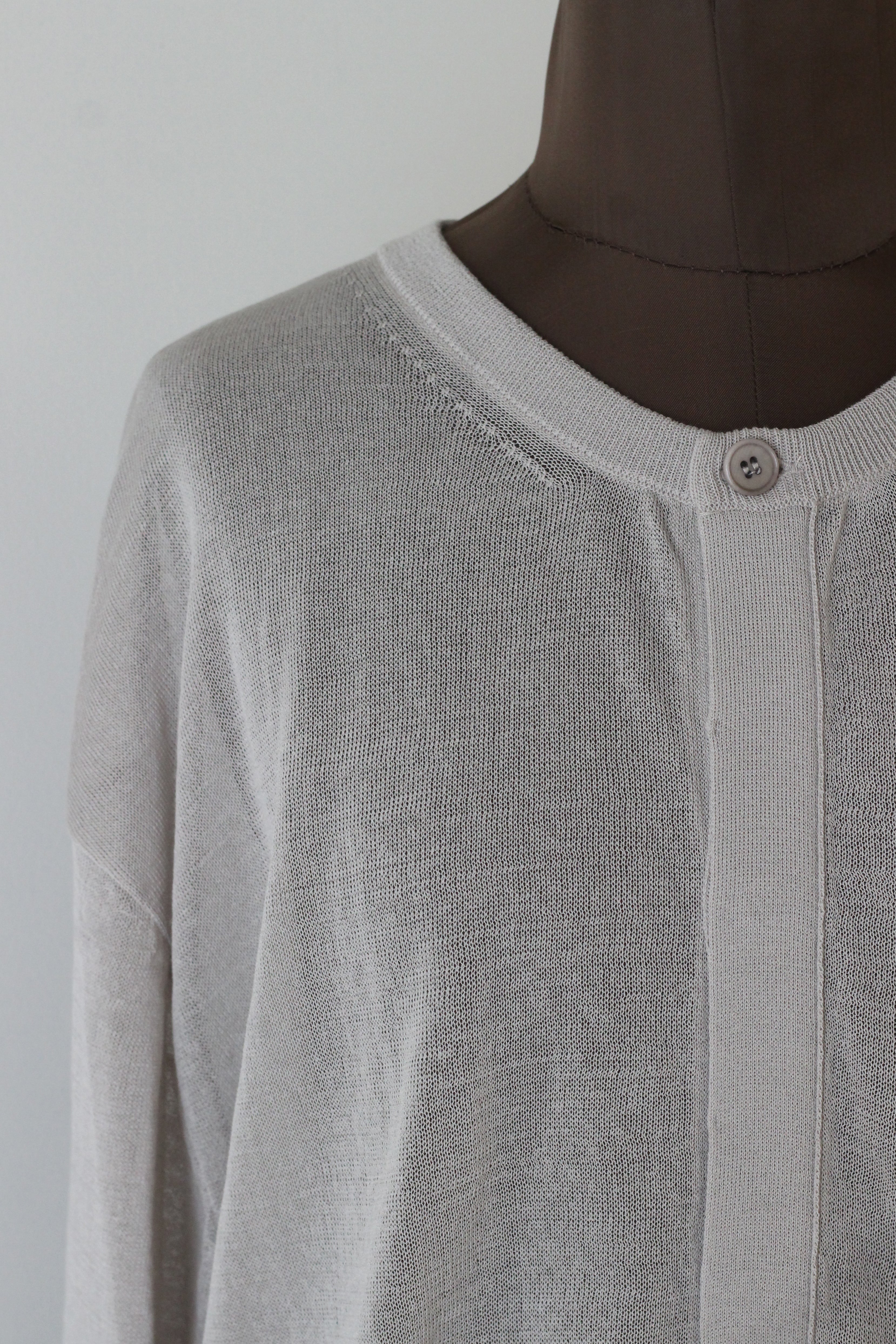 AMOMENT "sheer round cardigan" (gray)