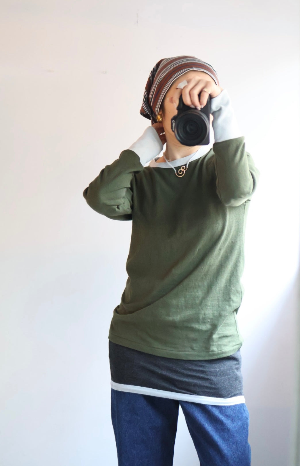 fifi collection “border scarf“ (green) fifi collection “border scarf“ (brown/ green) – lillt-store