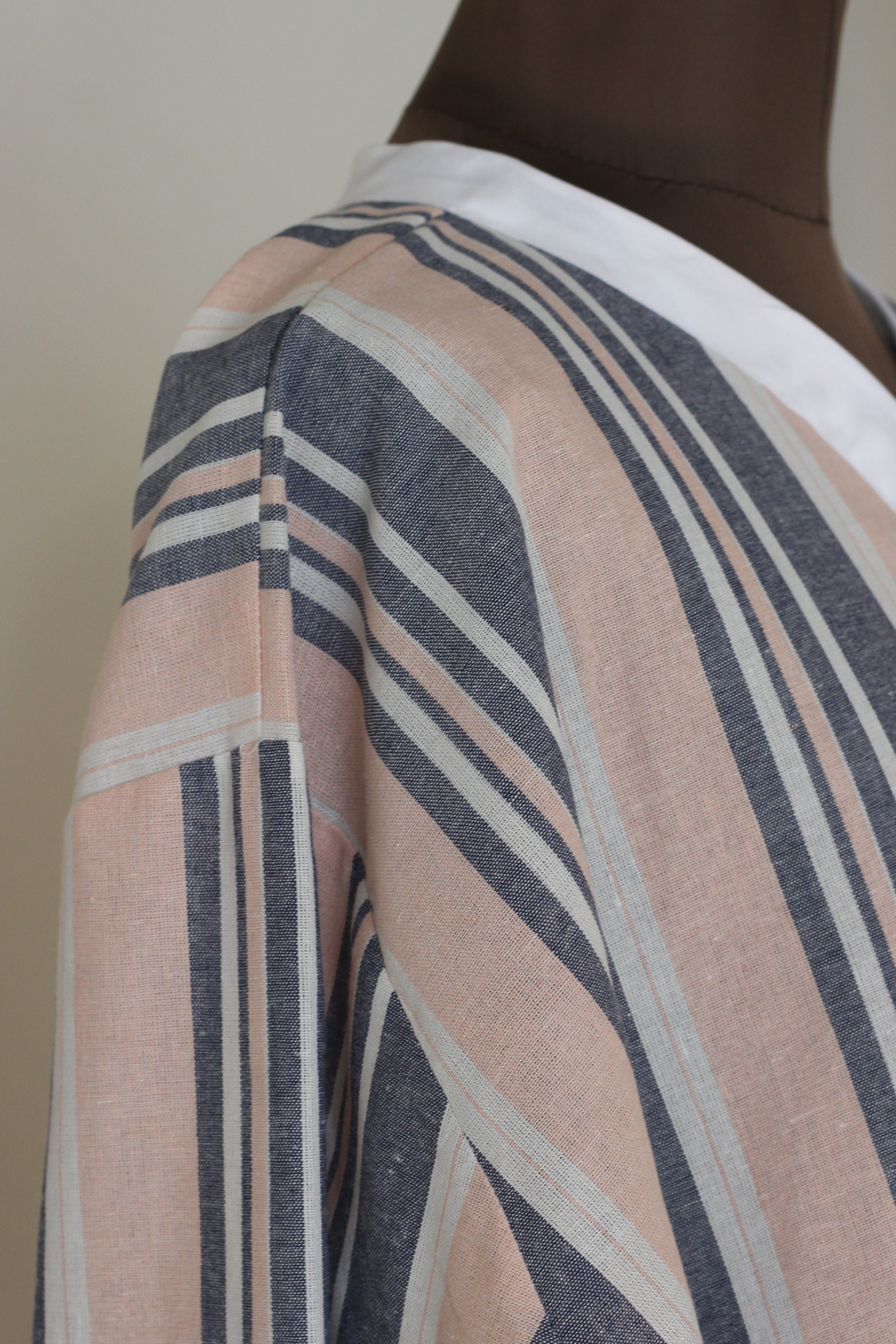 charrita "vestido geraba" (pink×gray stripe)
