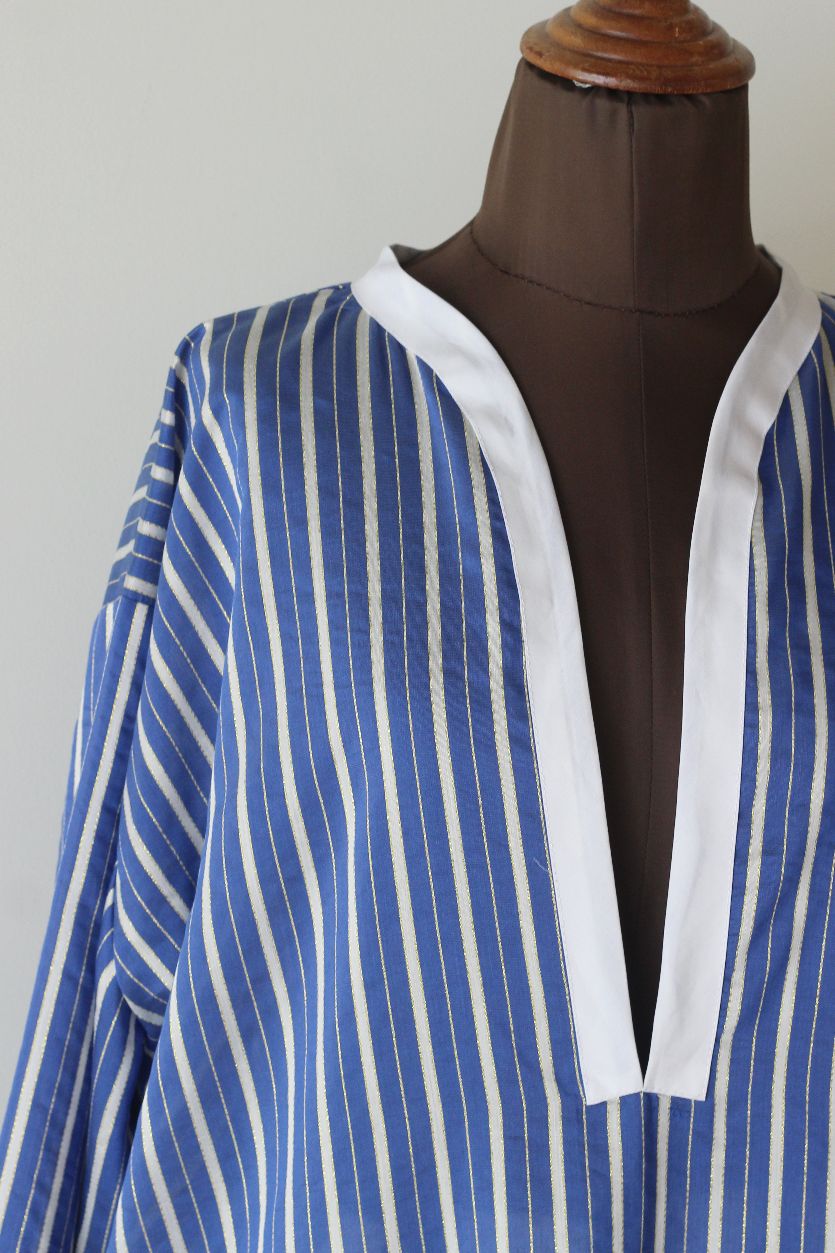 charrita "vestido geraba" (blue stripe)