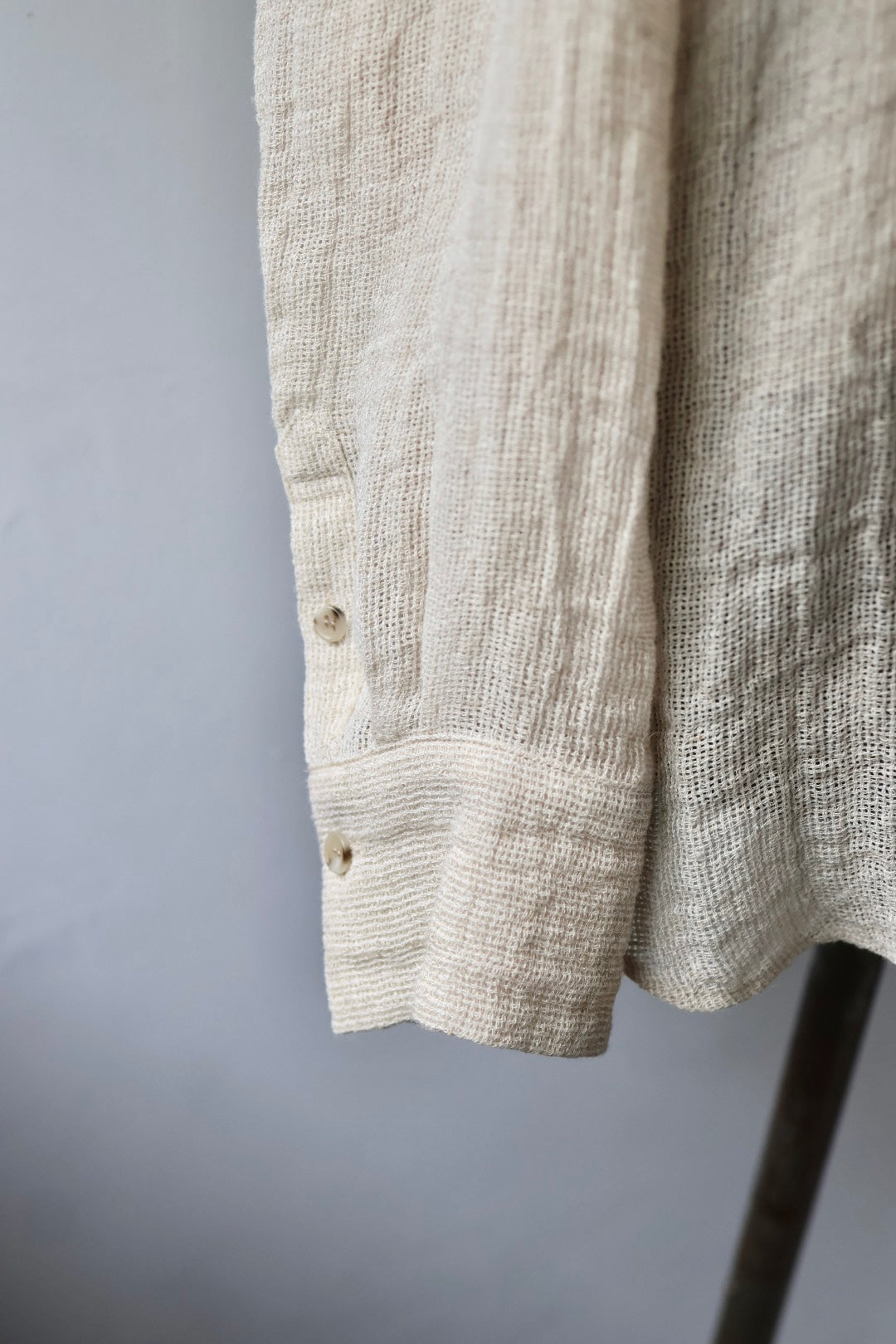 VILLD ”linen no collar shirts” (beige) – lillt-store