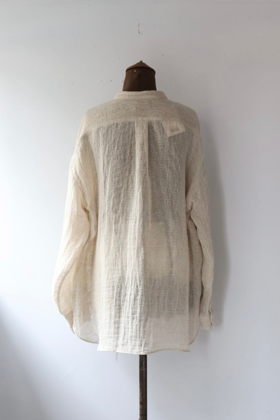 VILLD ”linen no collar shirts” (beige) – lillt-store