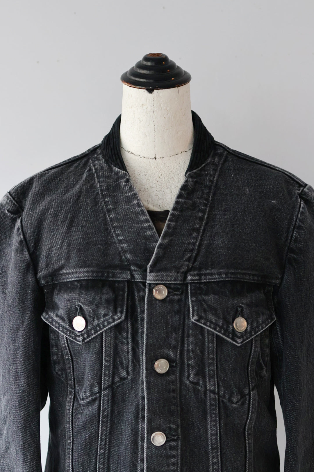 TANAKA "No collar trucker jacket" (gray)