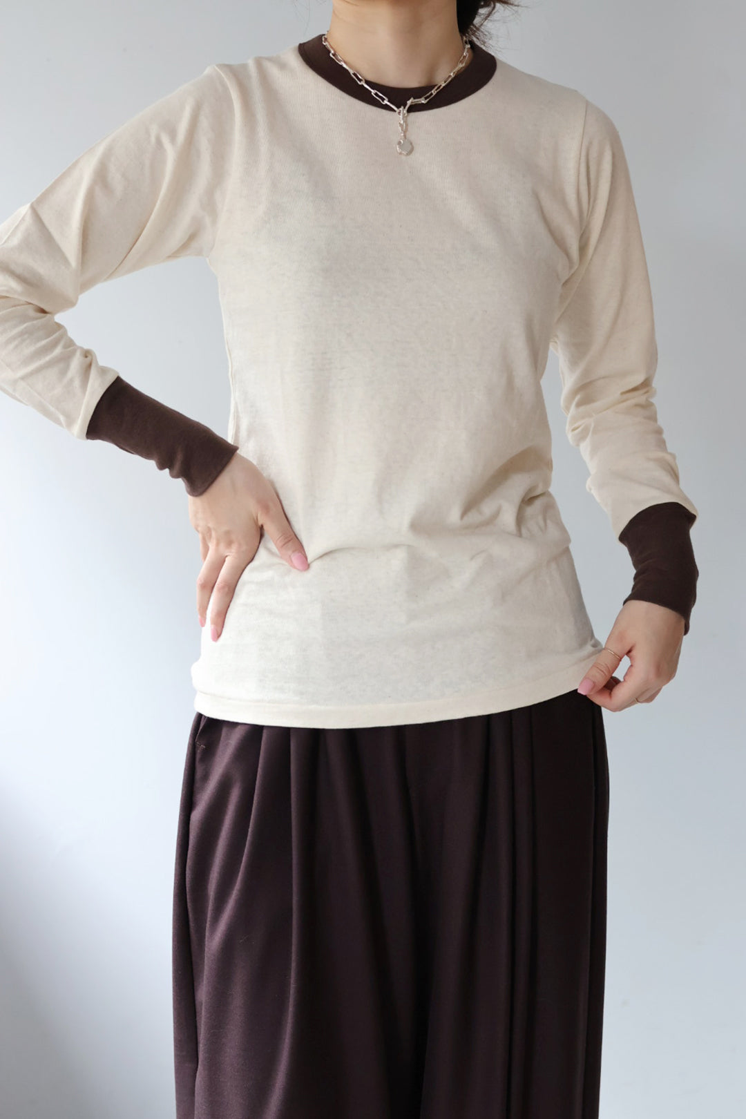 fifi collection "Trim L/S tee" (ivory)