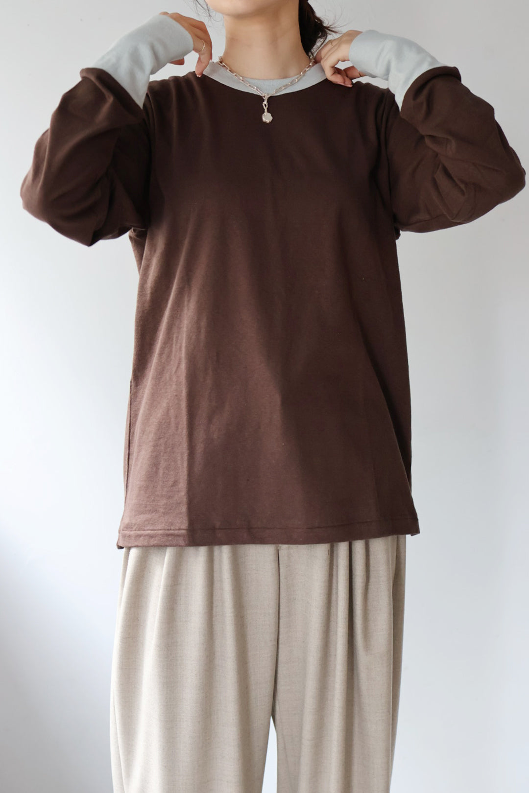 fifi collection "Trim L/S tee" (brown)