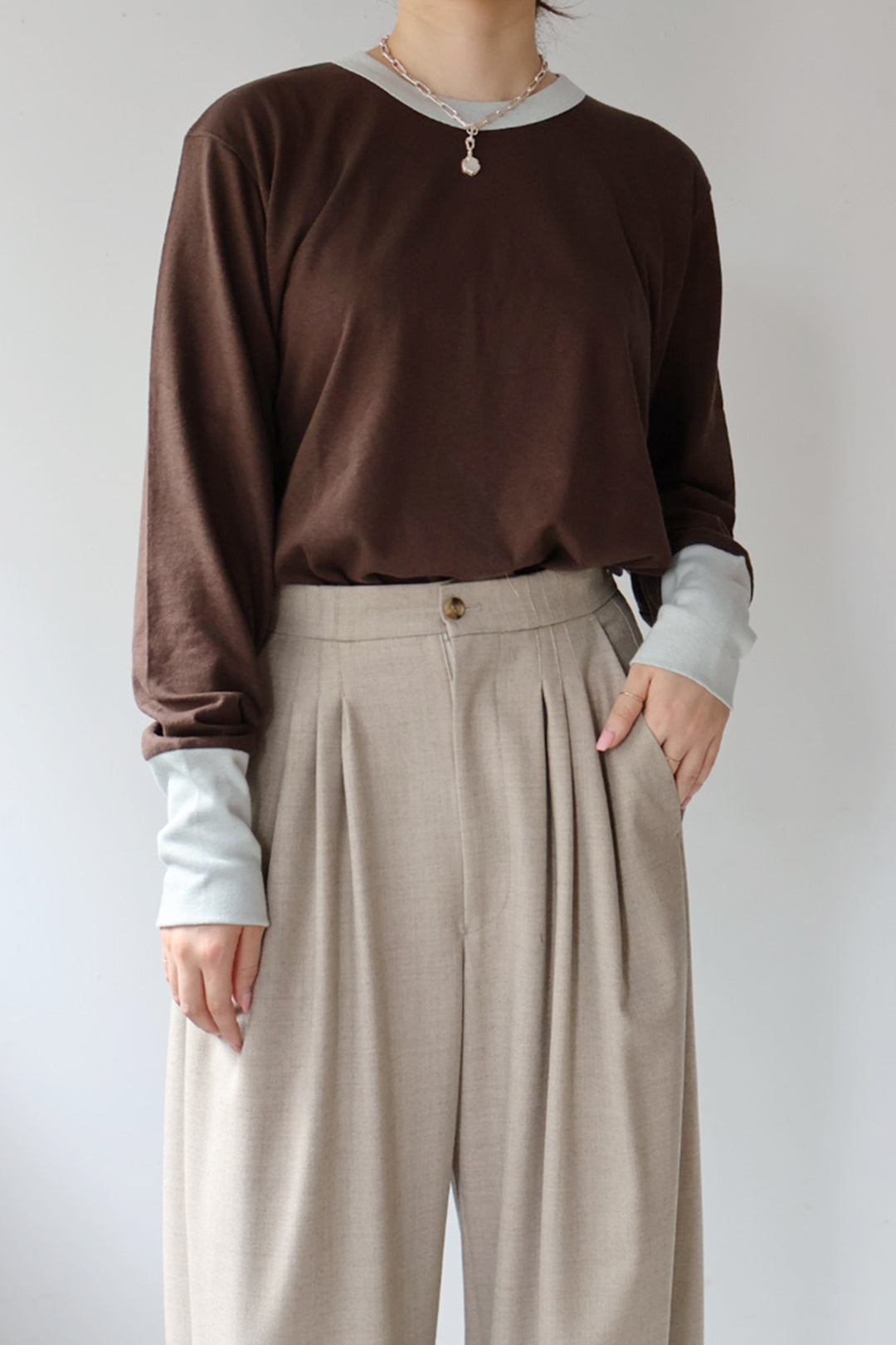 fifi collection "Trim L/S tee" (brown)