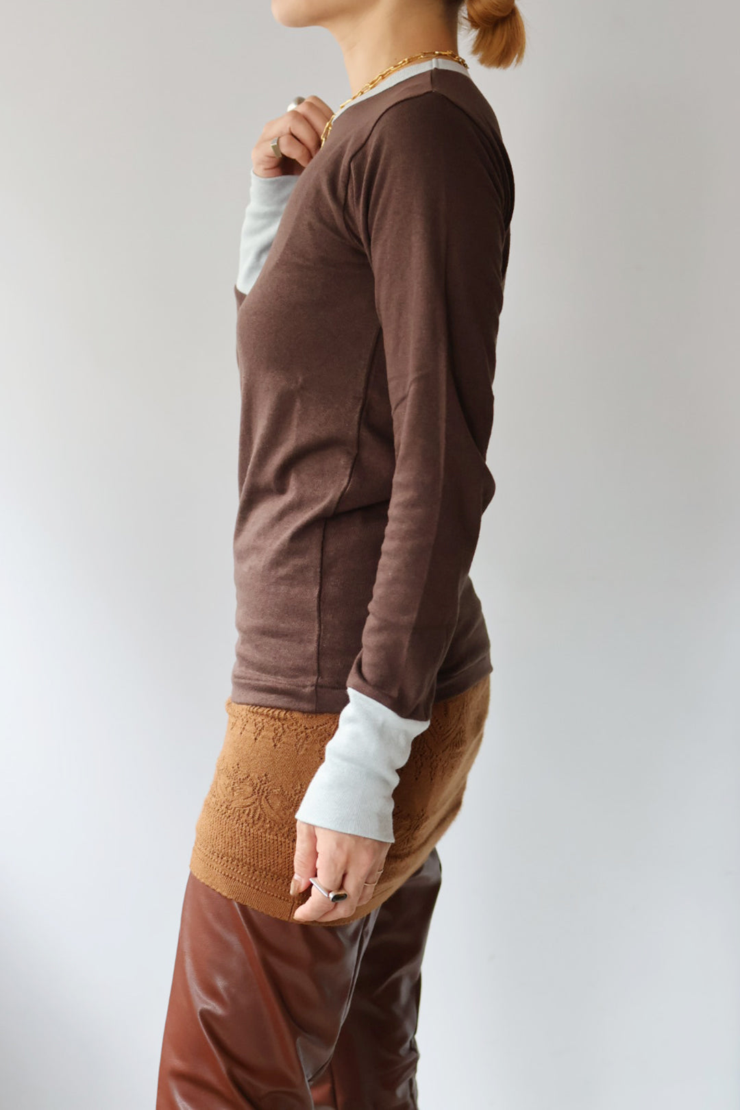 fifi collection "Trim L/S tee" (brown)