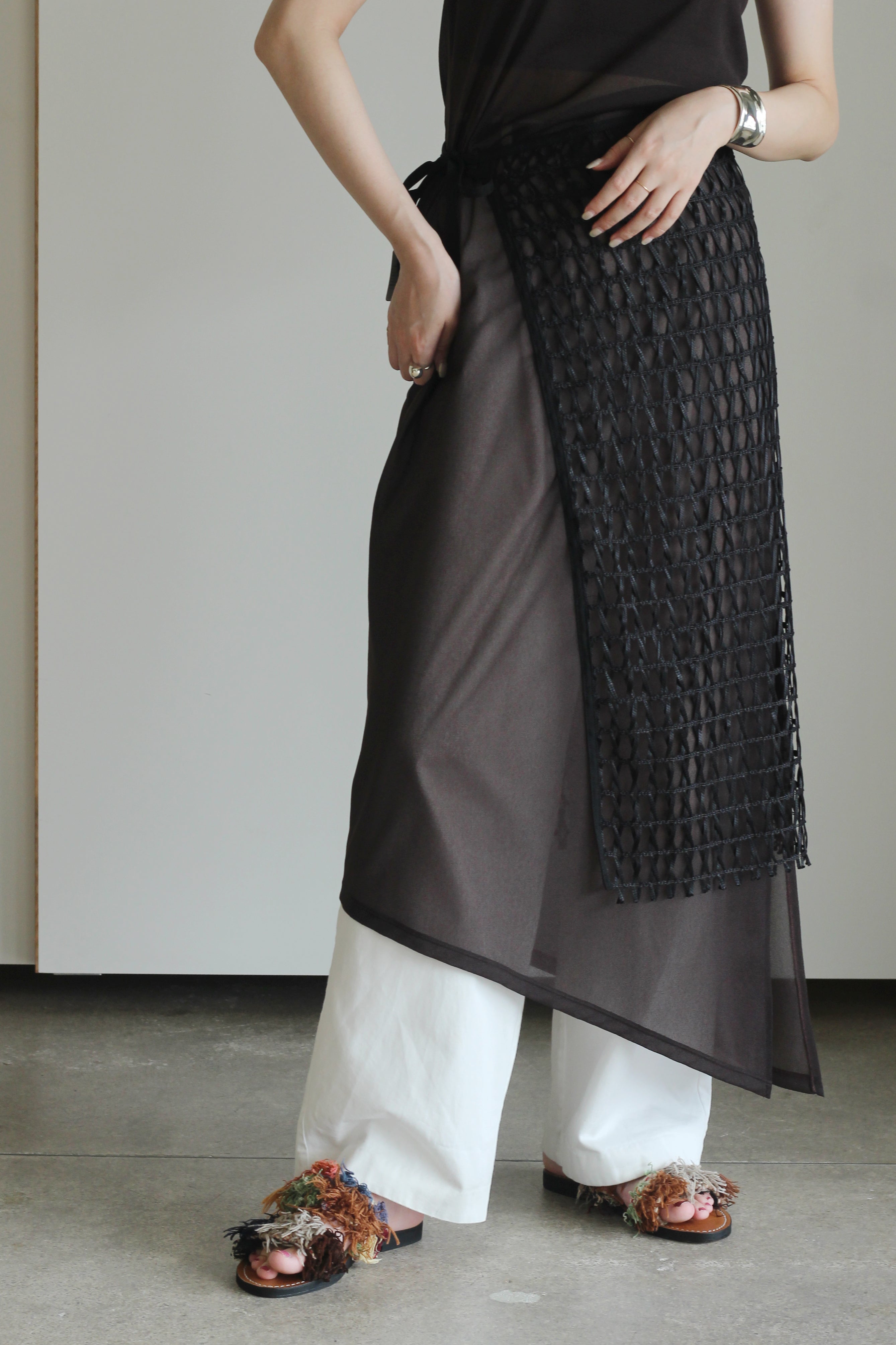 HAKUJI "Raschel lace waist wrap" (black)