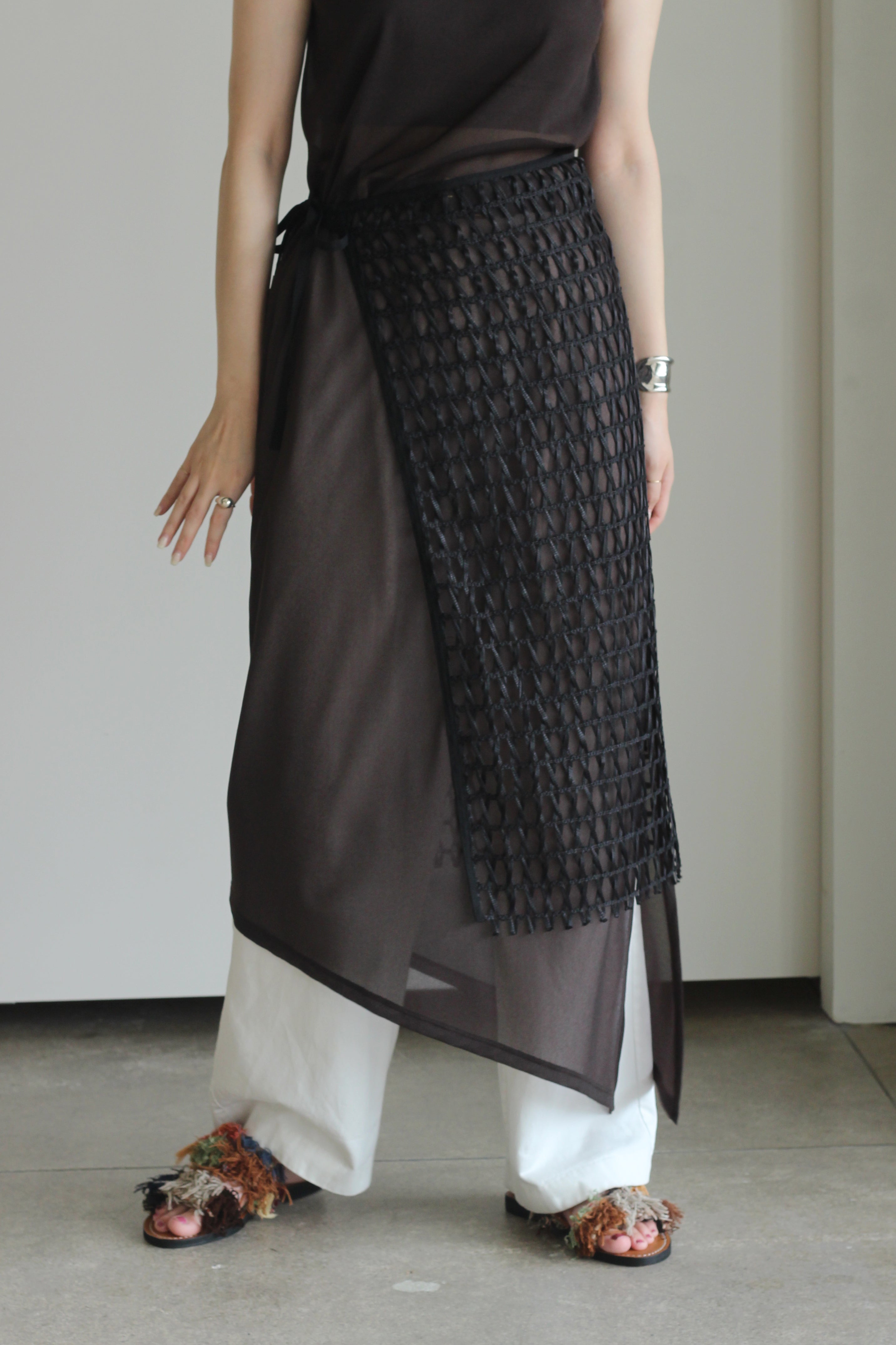 HAKUJI "Raschel lace waist wrap" (black)