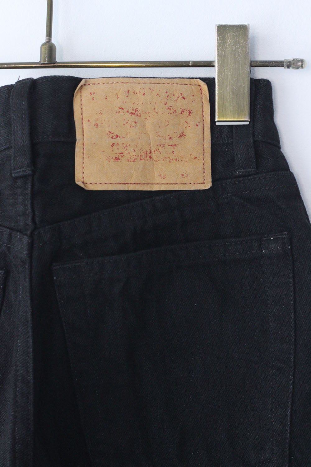 UNUSED "13.5oz denim five pockets pants" (black)