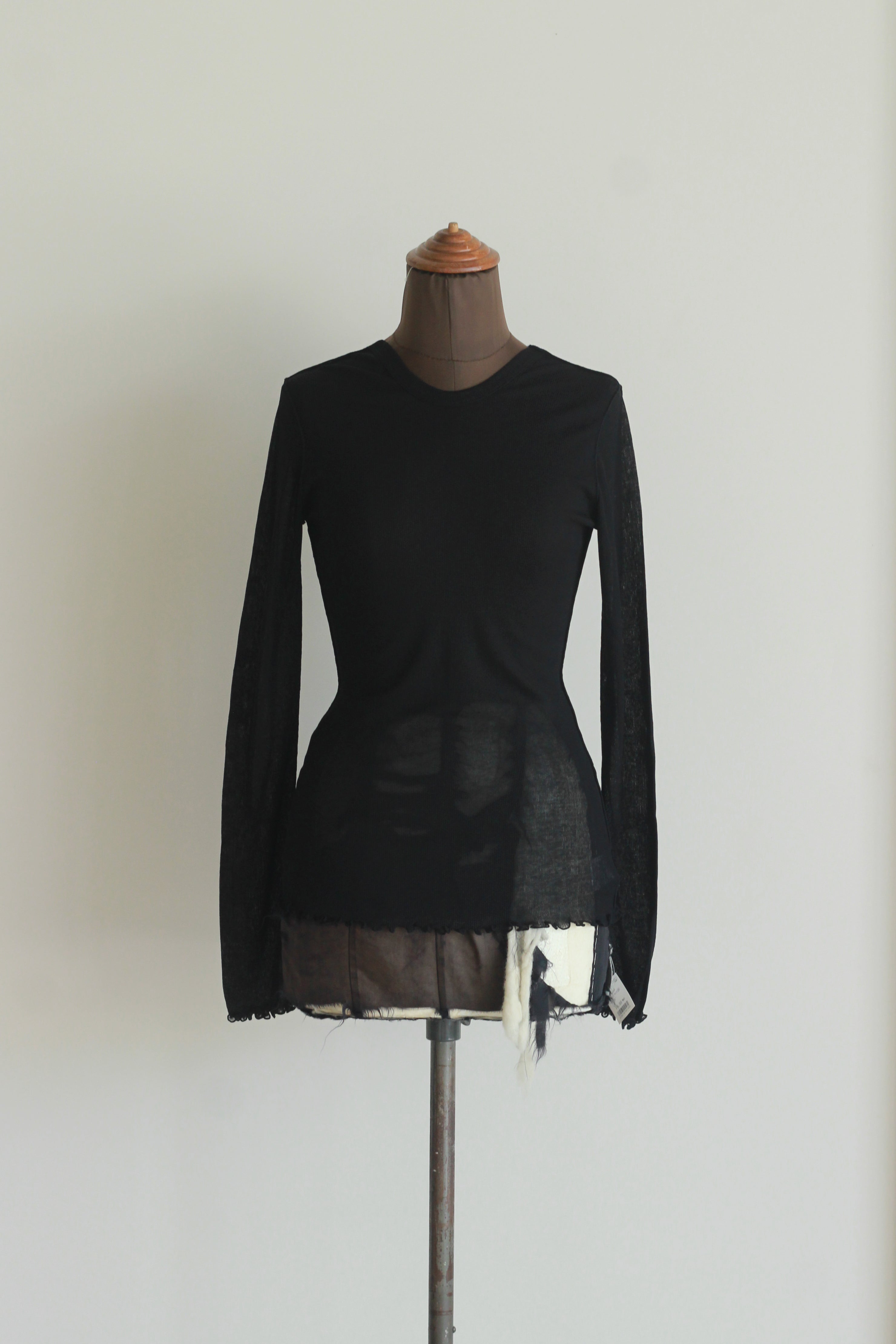 HAKUJI "Sheer rib L/S PO" (black)
