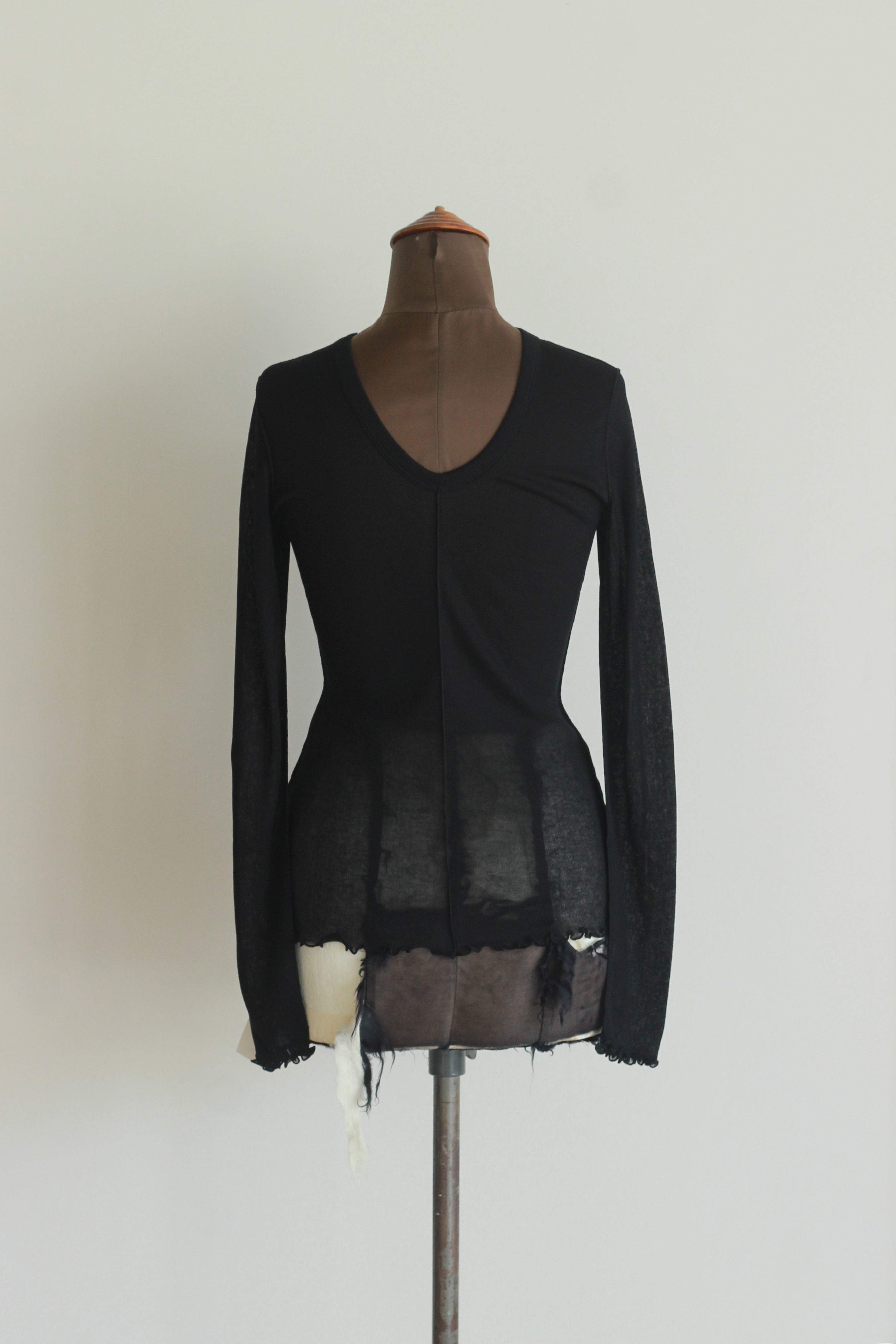 HAKUJI "Sheer rib L/S PO" (black)