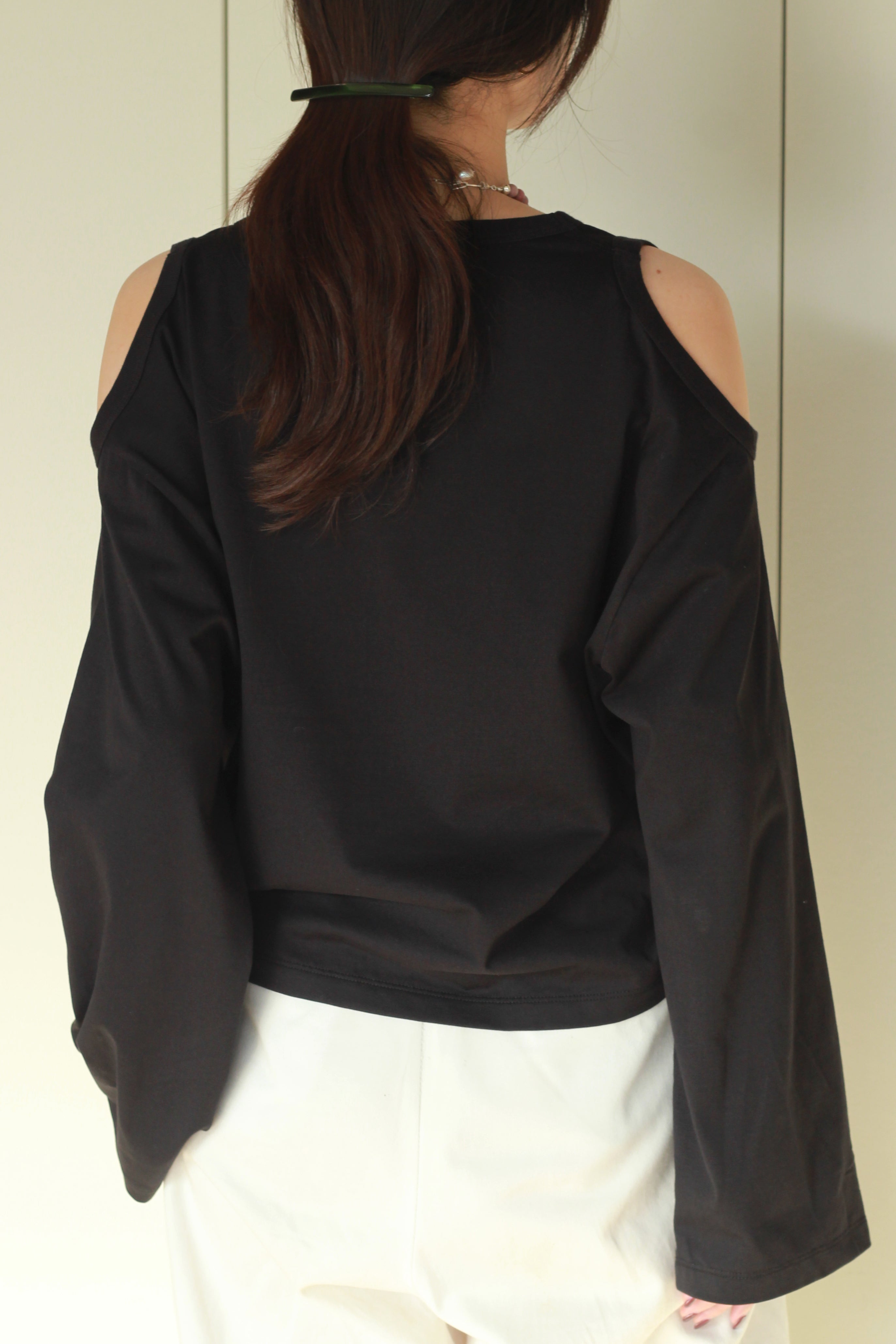 HAKUJI "Compact cotton shoulder hole LS" (black)