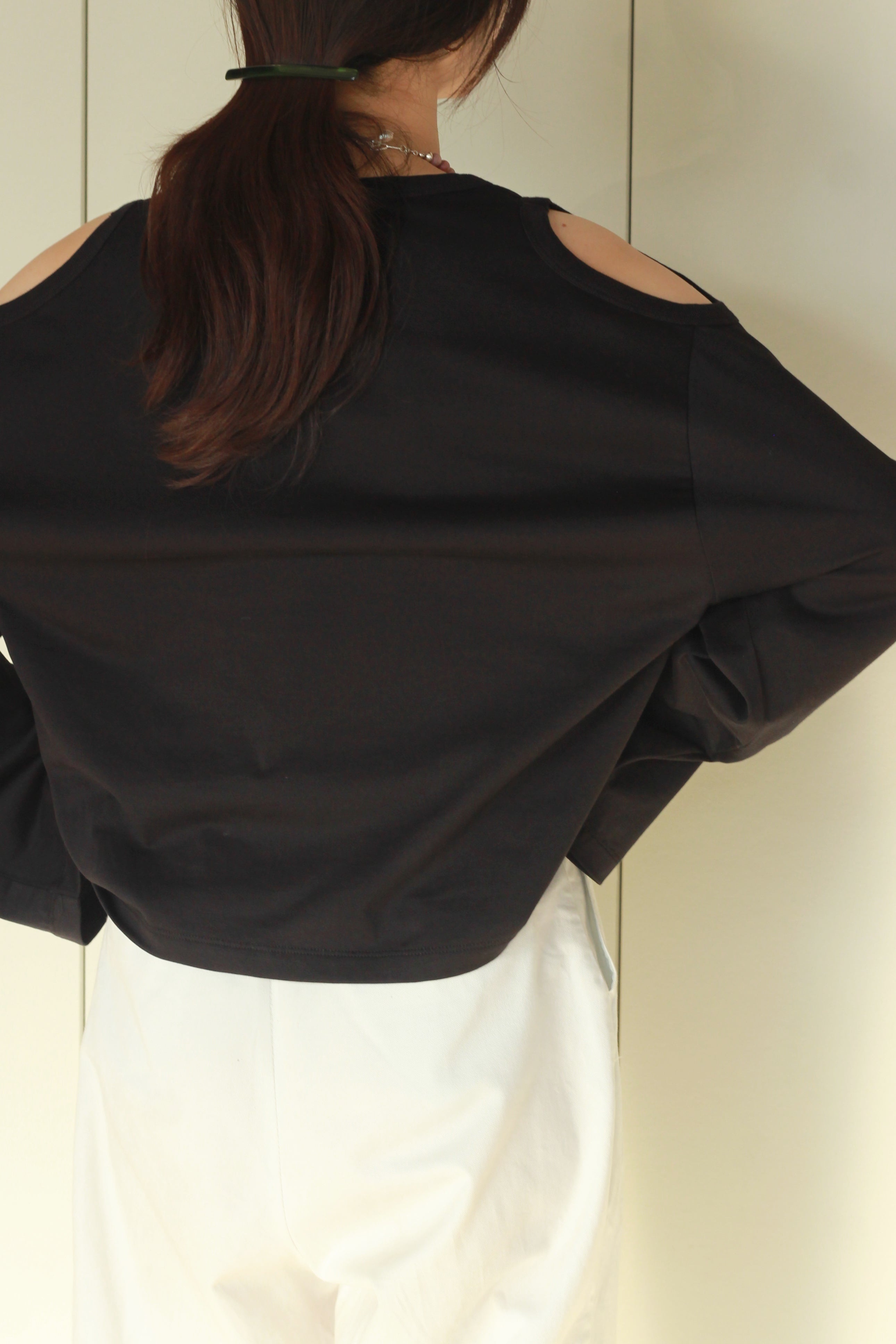 HAKUJI "Compact cotton shoulder hole LS" (black)