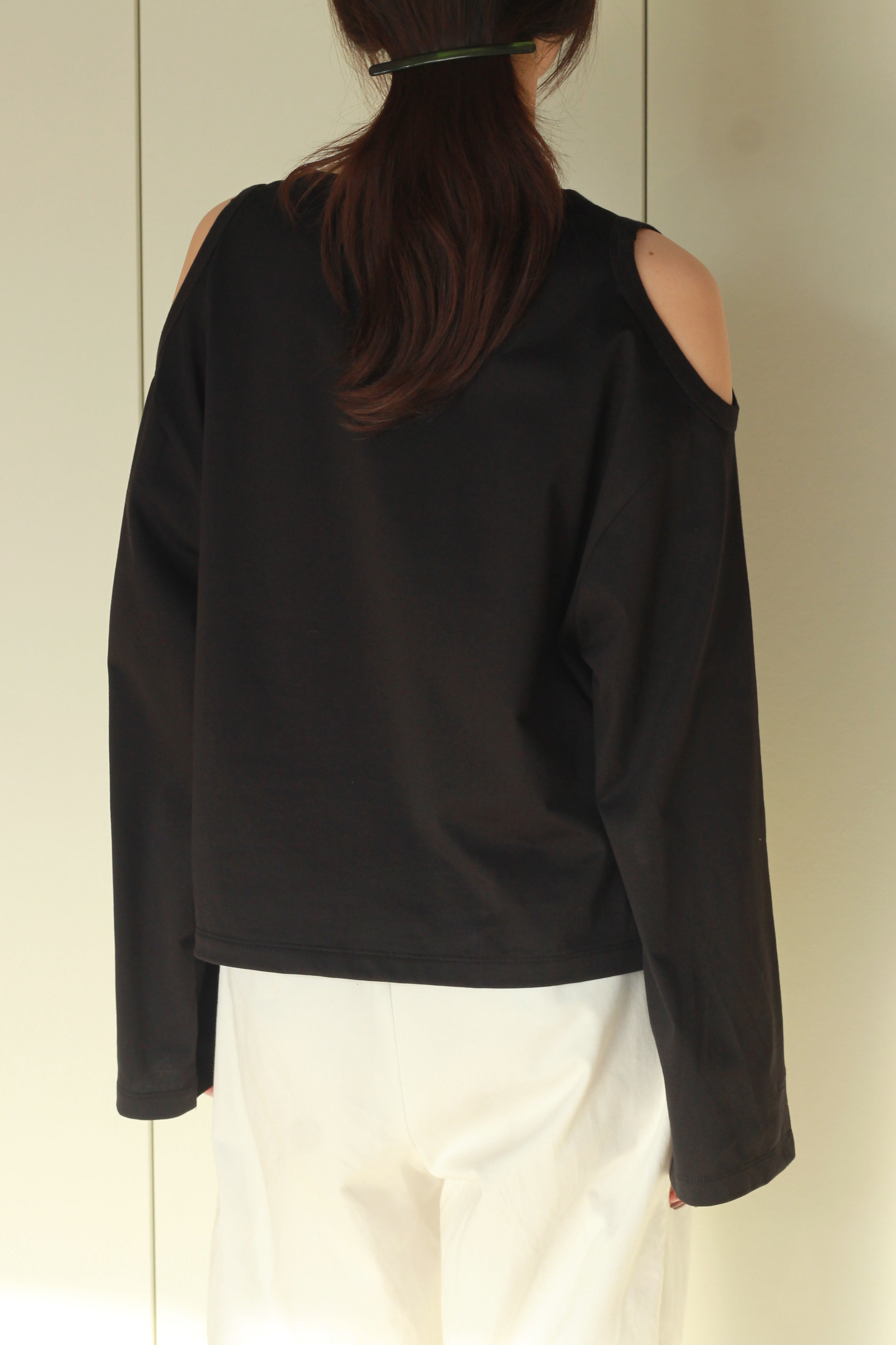 HAKUJI "Compact cotton shoulder hole LS" (black)