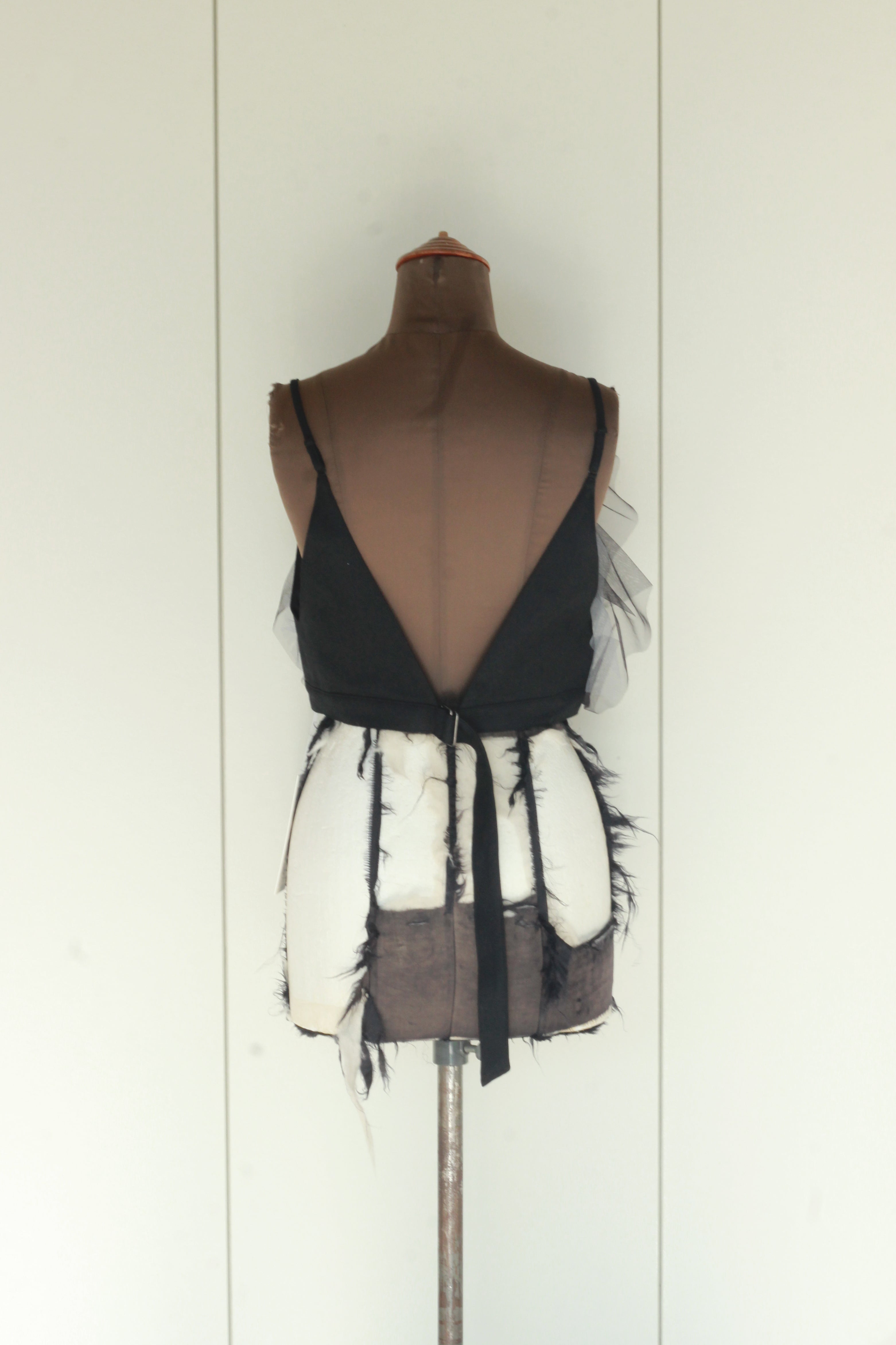 MARGE "tulle cropped bustier" (black)