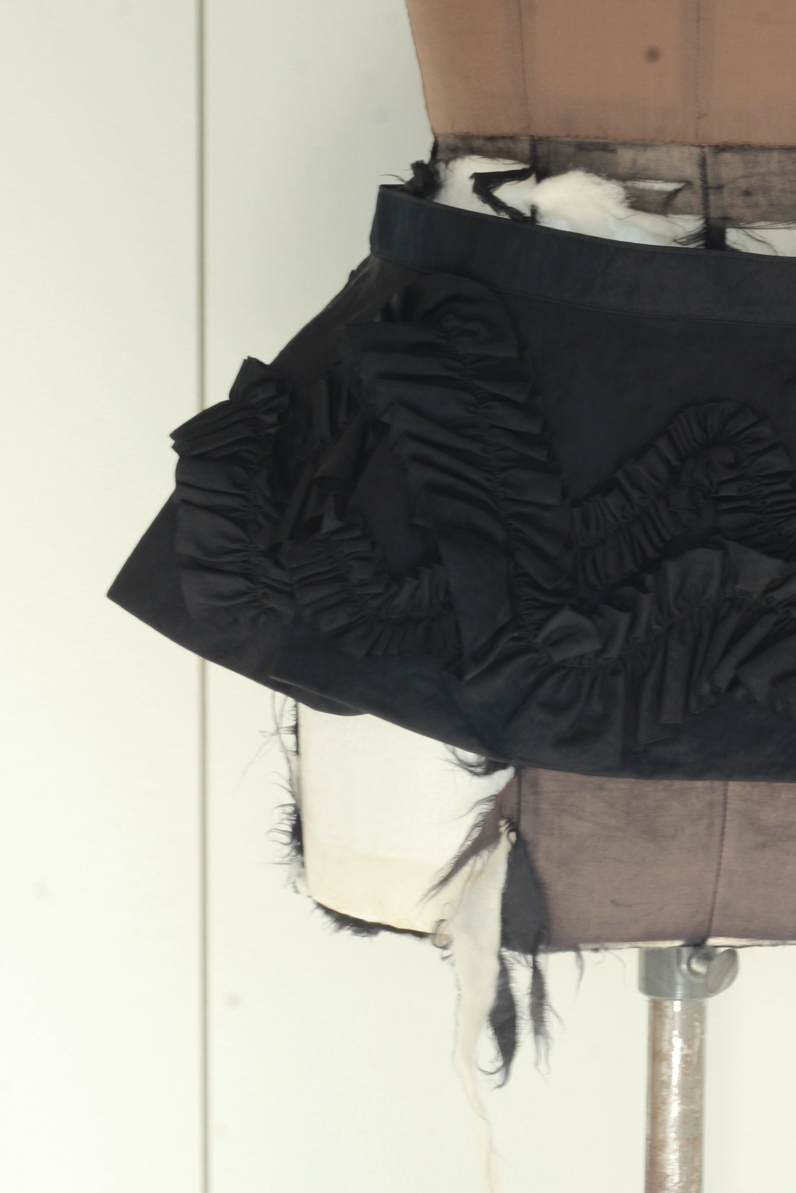 MARGE "taffeta frill detail belt" (black)