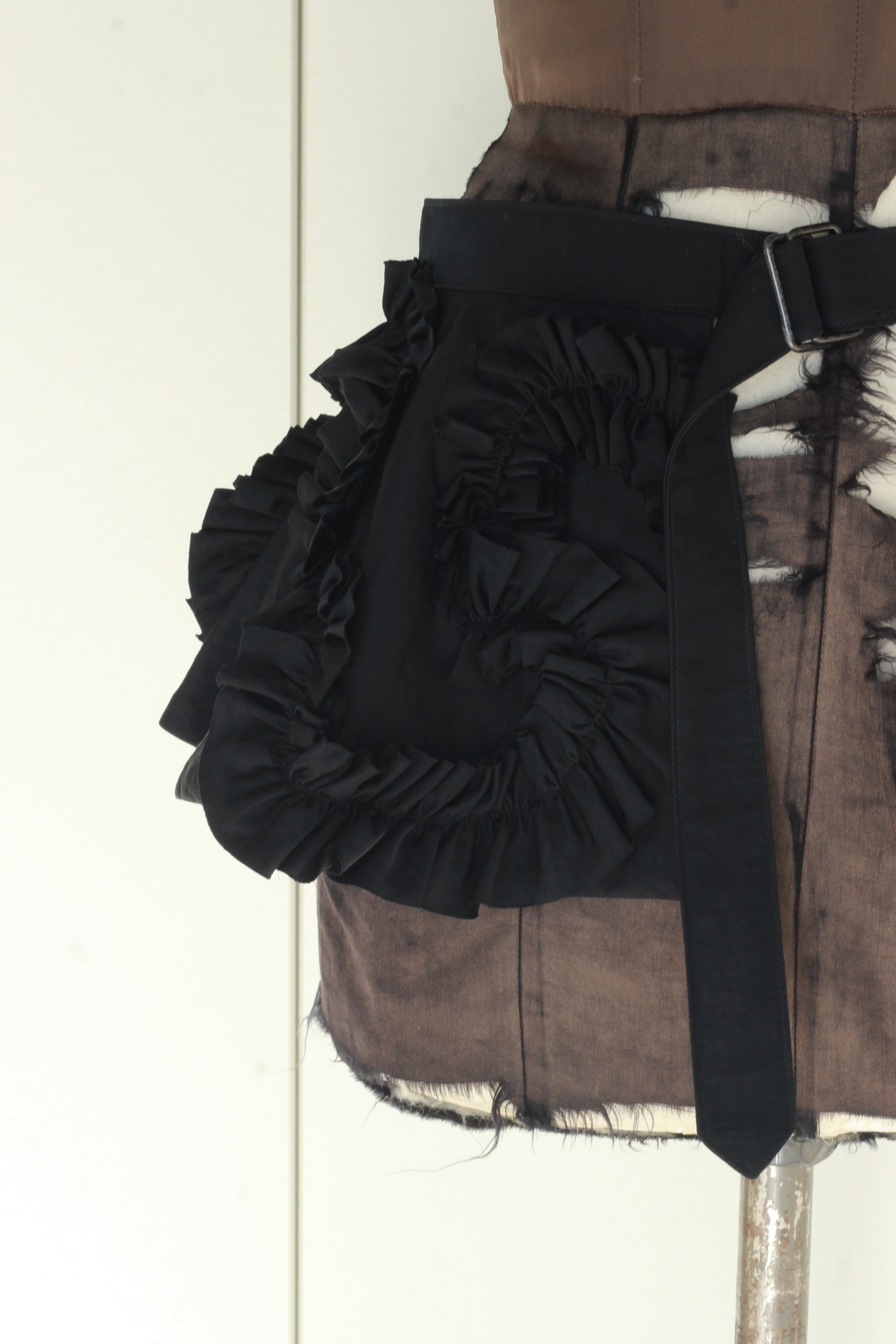 MARGE "taffeta frill detail belt" (black)