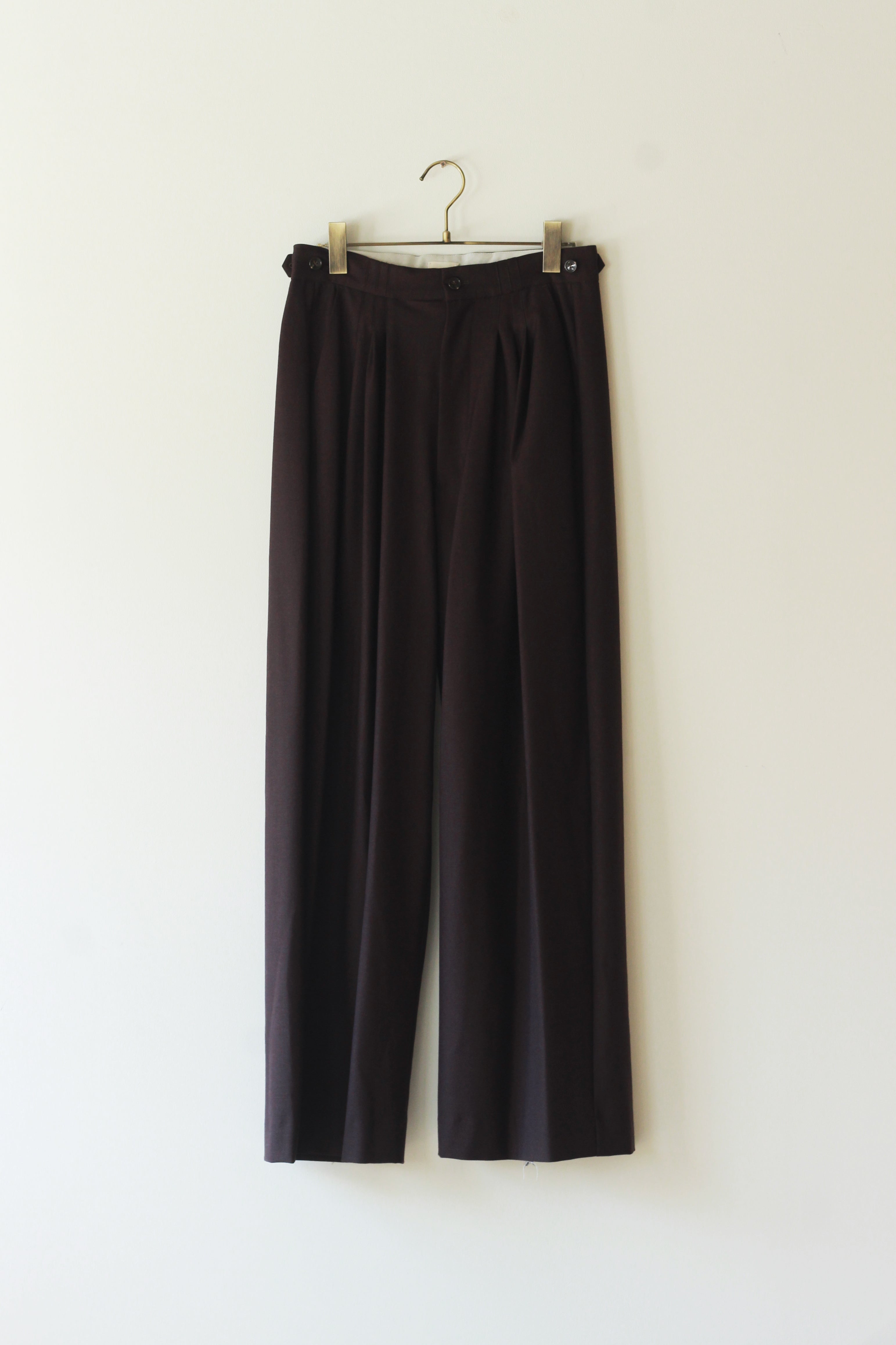 VILLD "wool tuck pants" (brown)