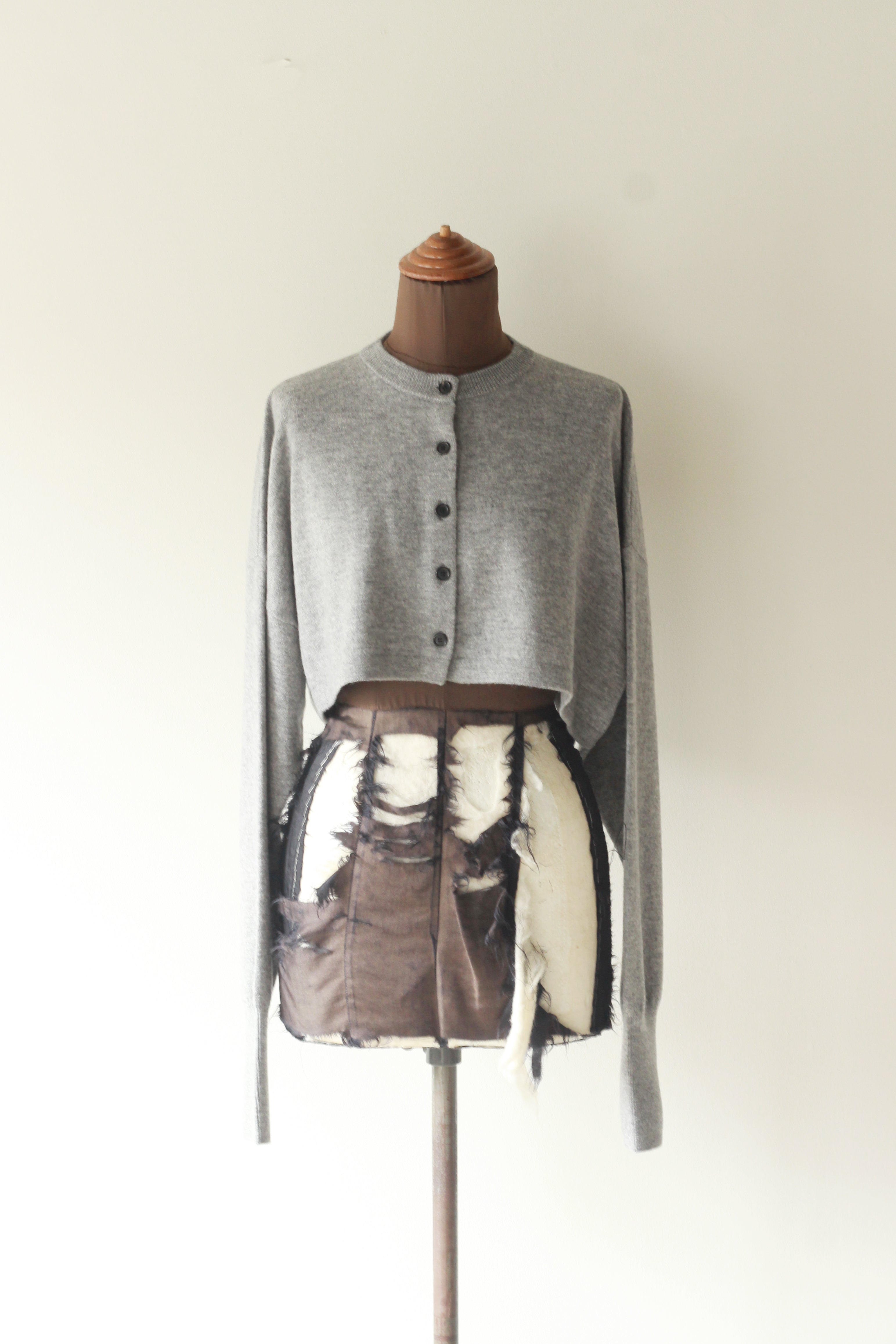 VILLD "wool short cardigan" (gray)