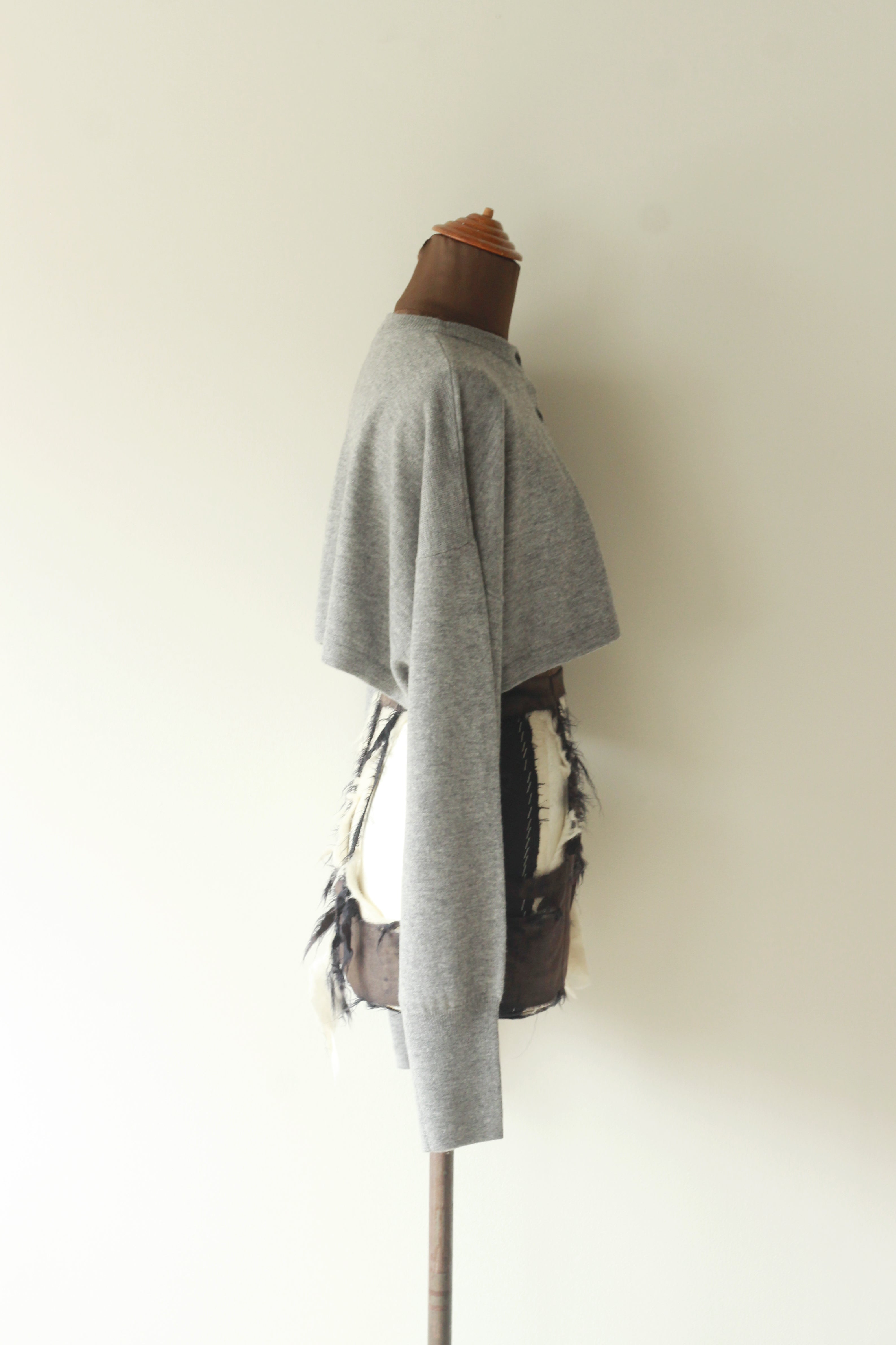 VILLD "wool short cardigan" (gray)