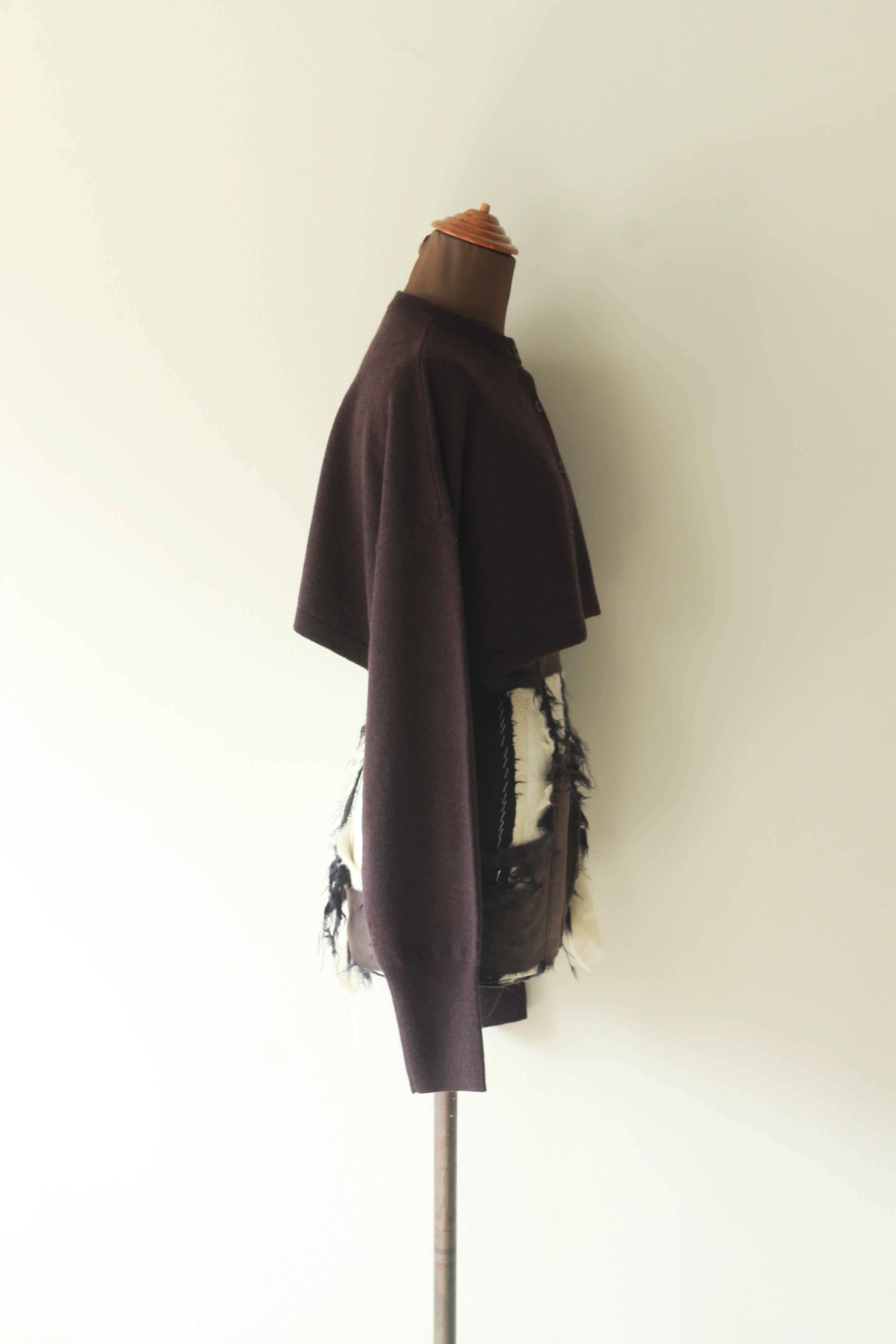 VILLD "wool short cardigan" (brown)