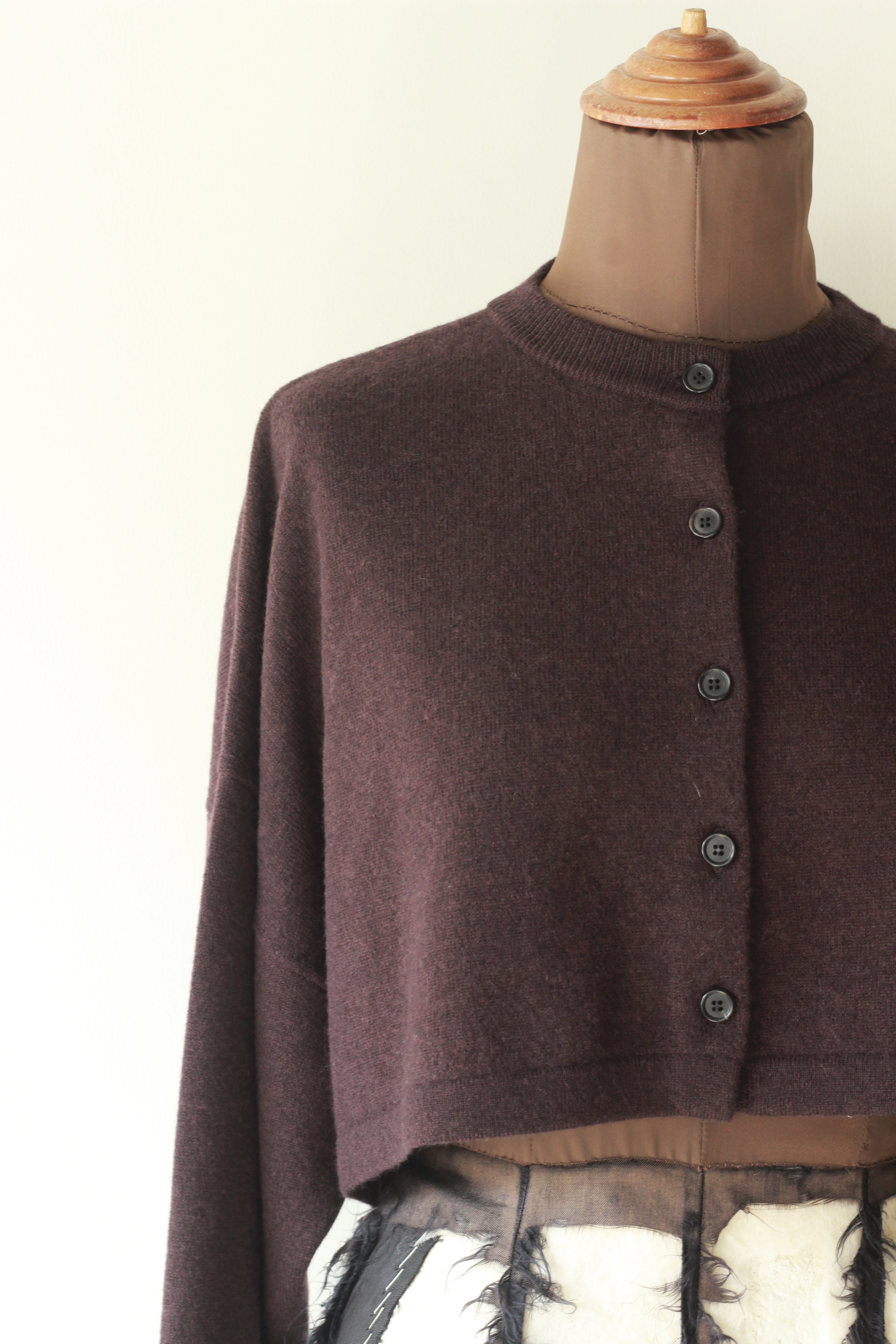 VILLD "wool short cardigan" (brown)