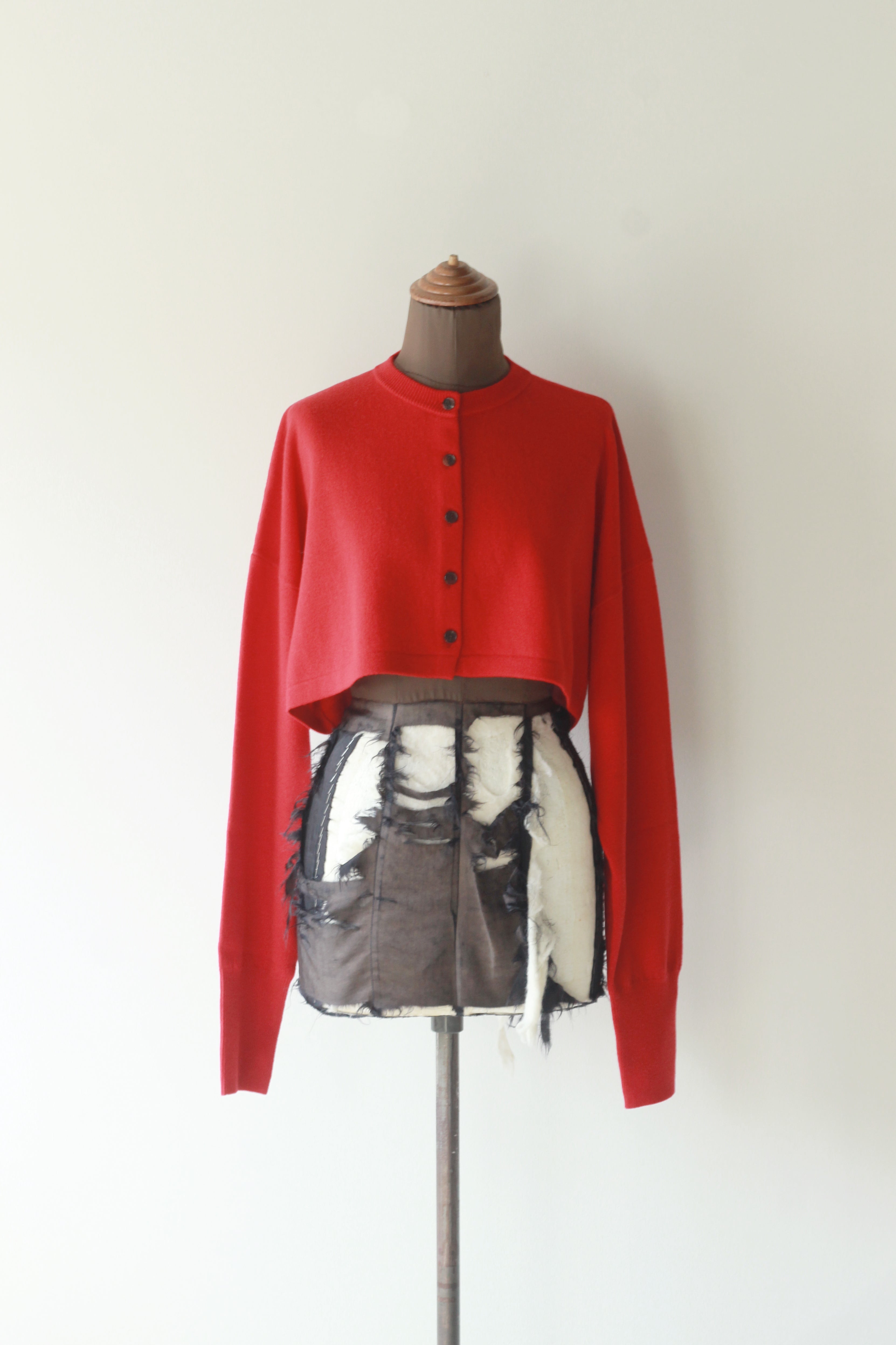 VILLD "wool short cardigan" (red)