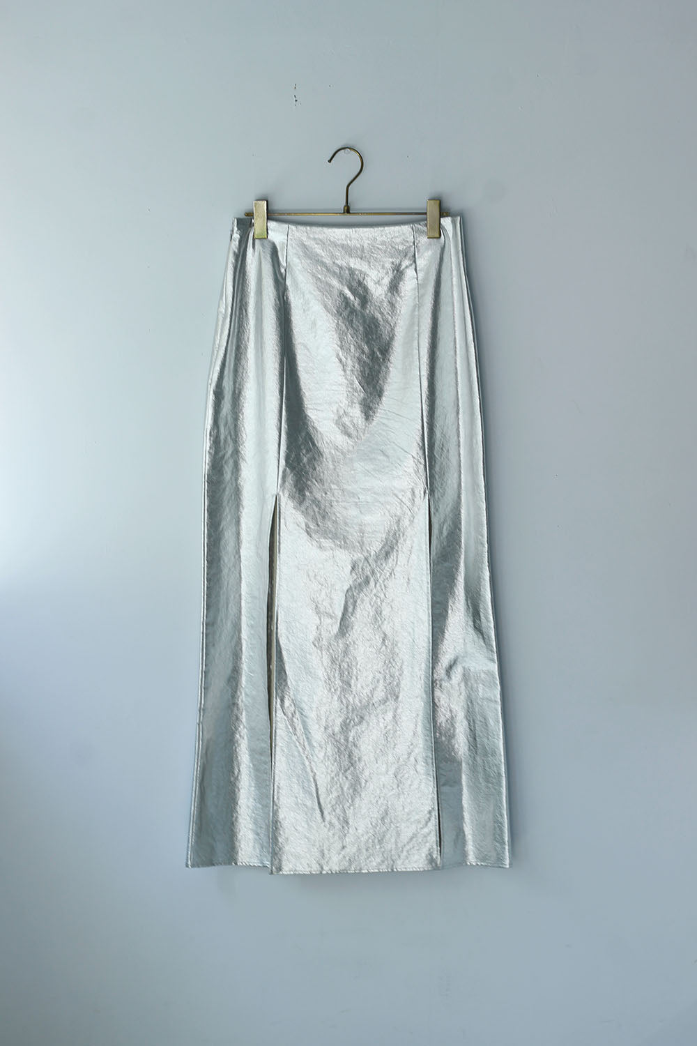 MARGE "metallic slit skirt" (silver)