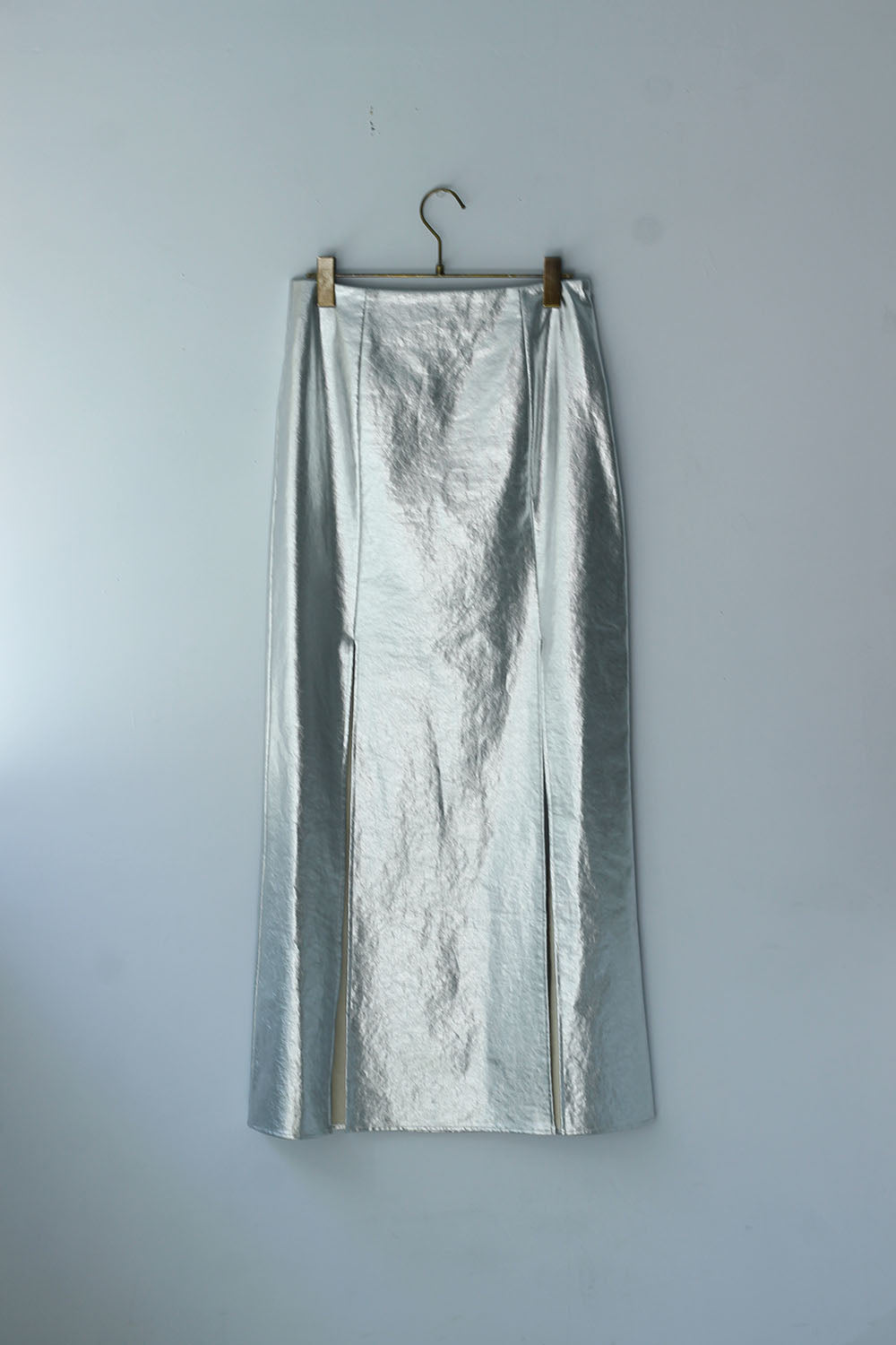 MARGE "metallic slit skirt" (silver)