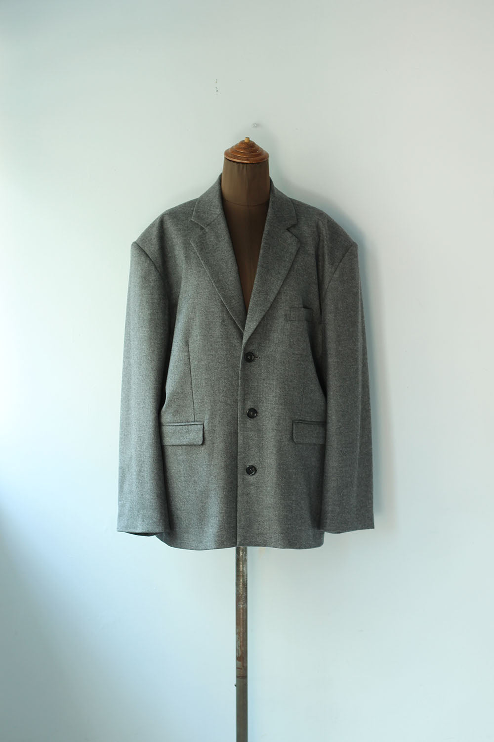 JUN MIKAMI "cashmere blend flannel jacket" (gray)